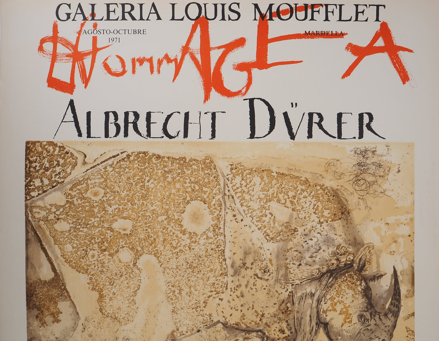 Salvador DALI: Rinoceronte, homenaje a Alberto Durero - Litografía firmada