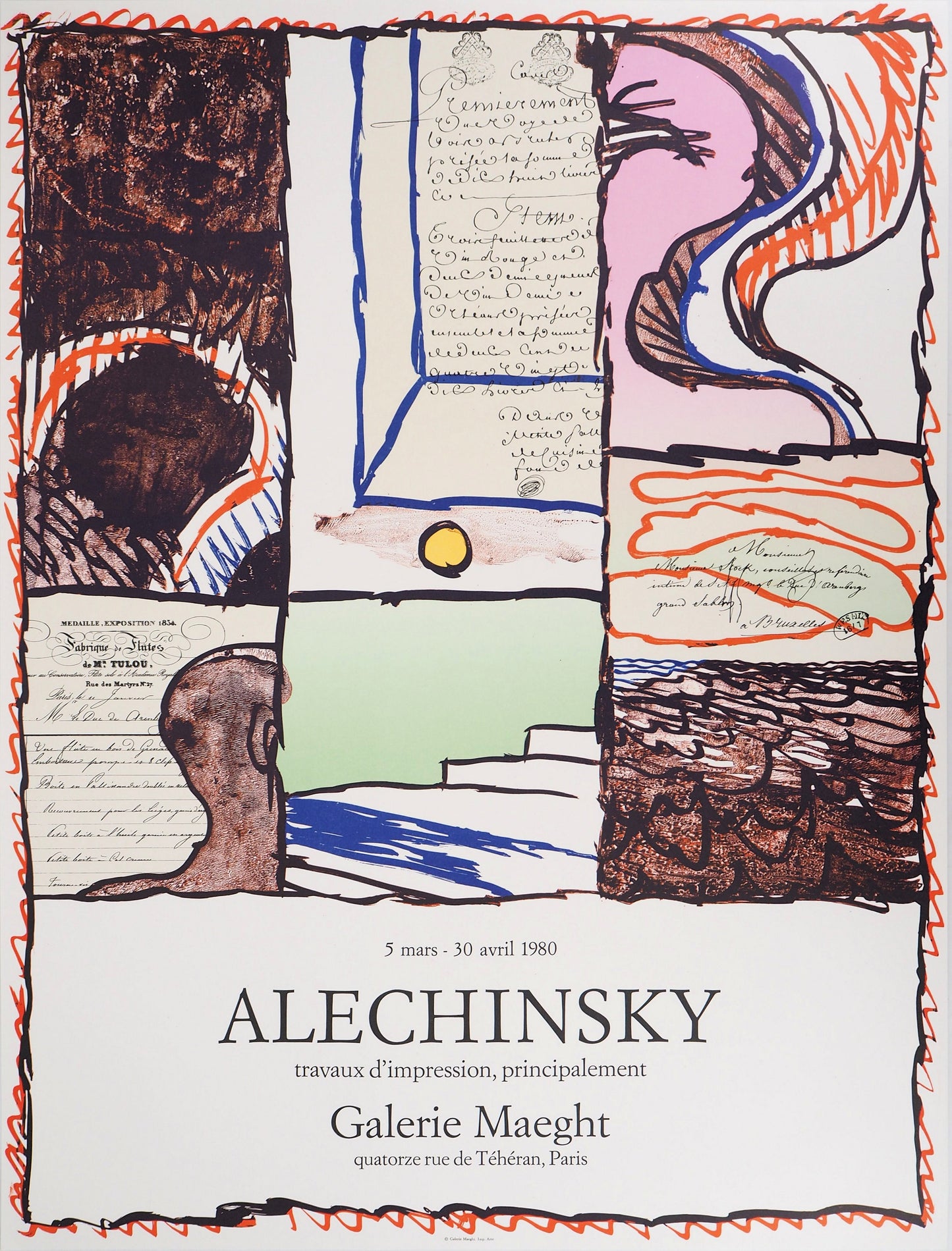 Pierre ALECHINSKY : Exposition 1980 - Lithographie originale