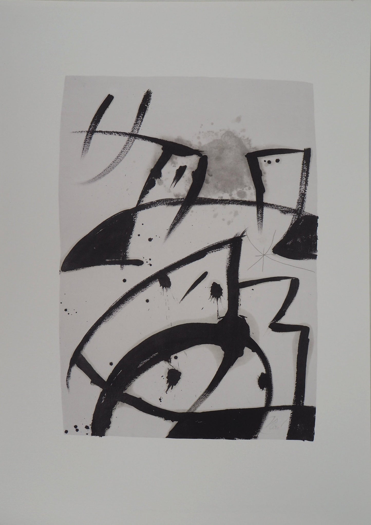 Joan MIRO: Mujer y pájaro surrealista - Litografía firmada