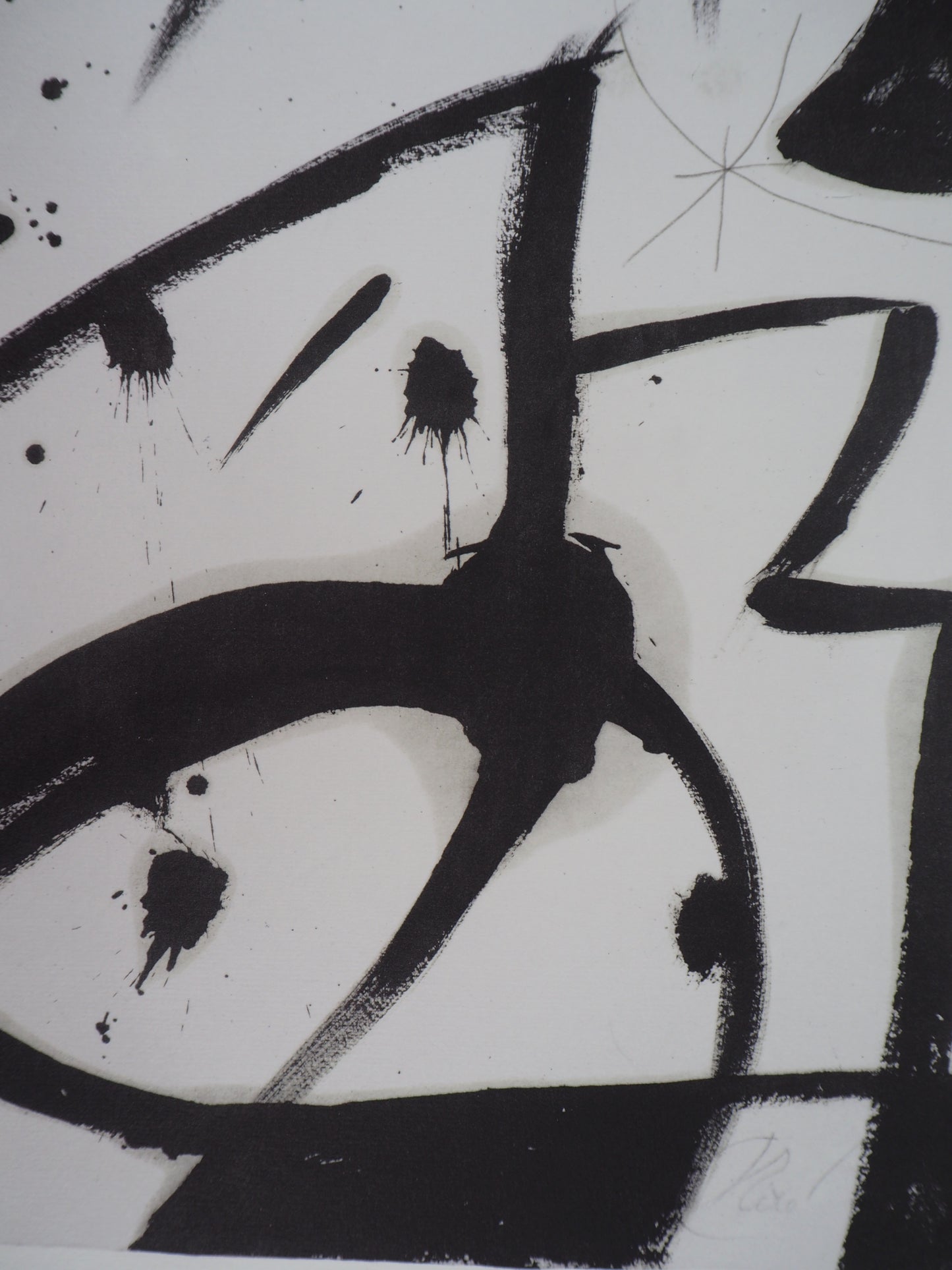 Joan MIRO: Mujer y pájaro surrealista - Litografía firmada