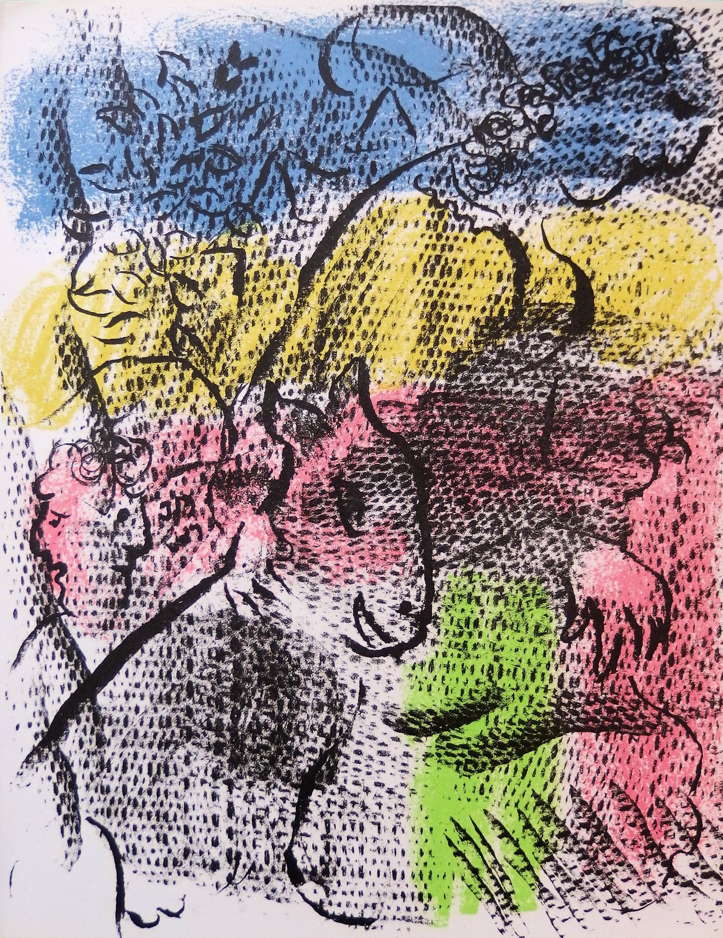 Marc CHAGALL : Couple à la chèvre - Lithographie originale