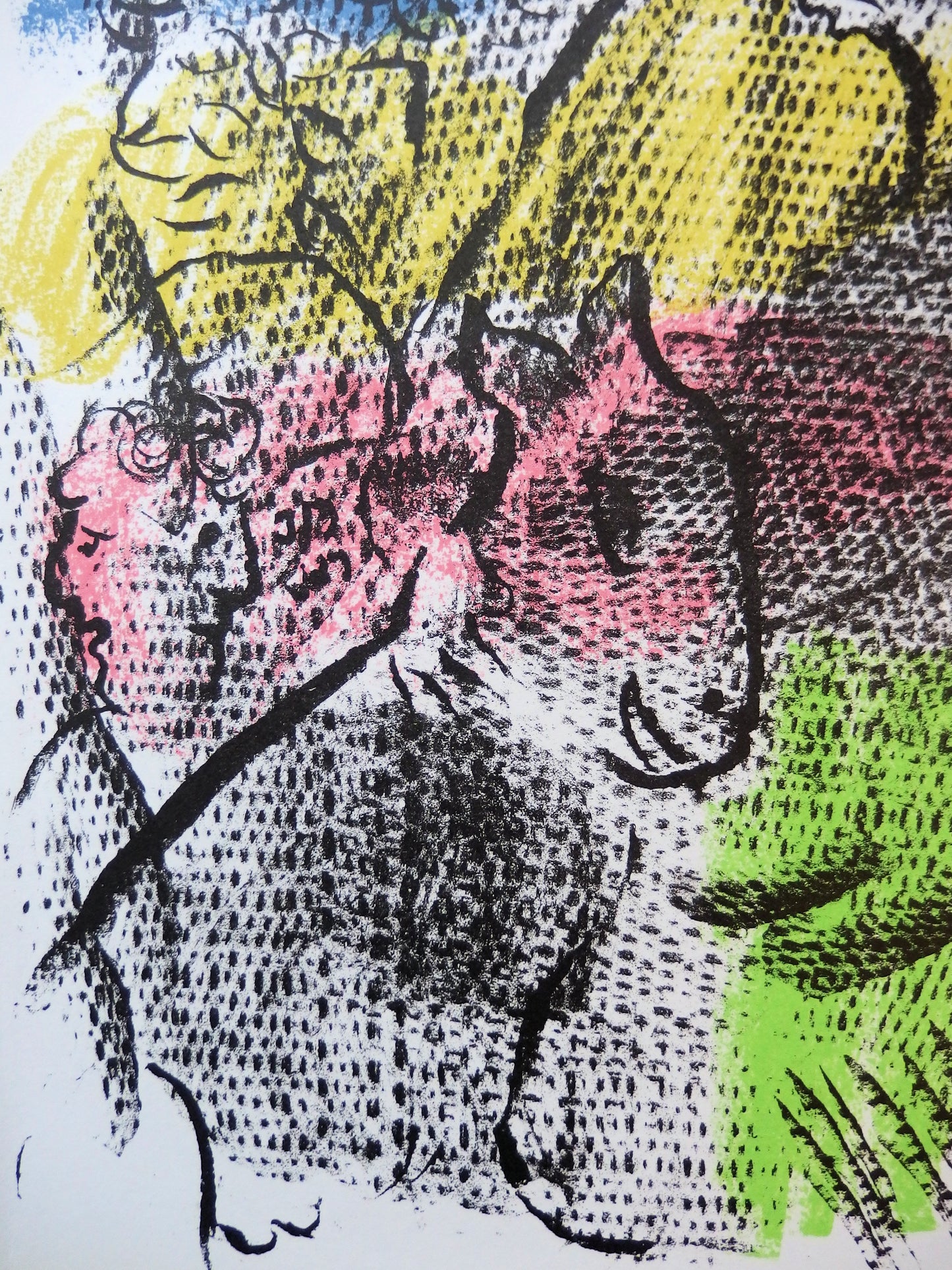 Marc CHAGALL : Couple à la chèvre - Lithographie originale