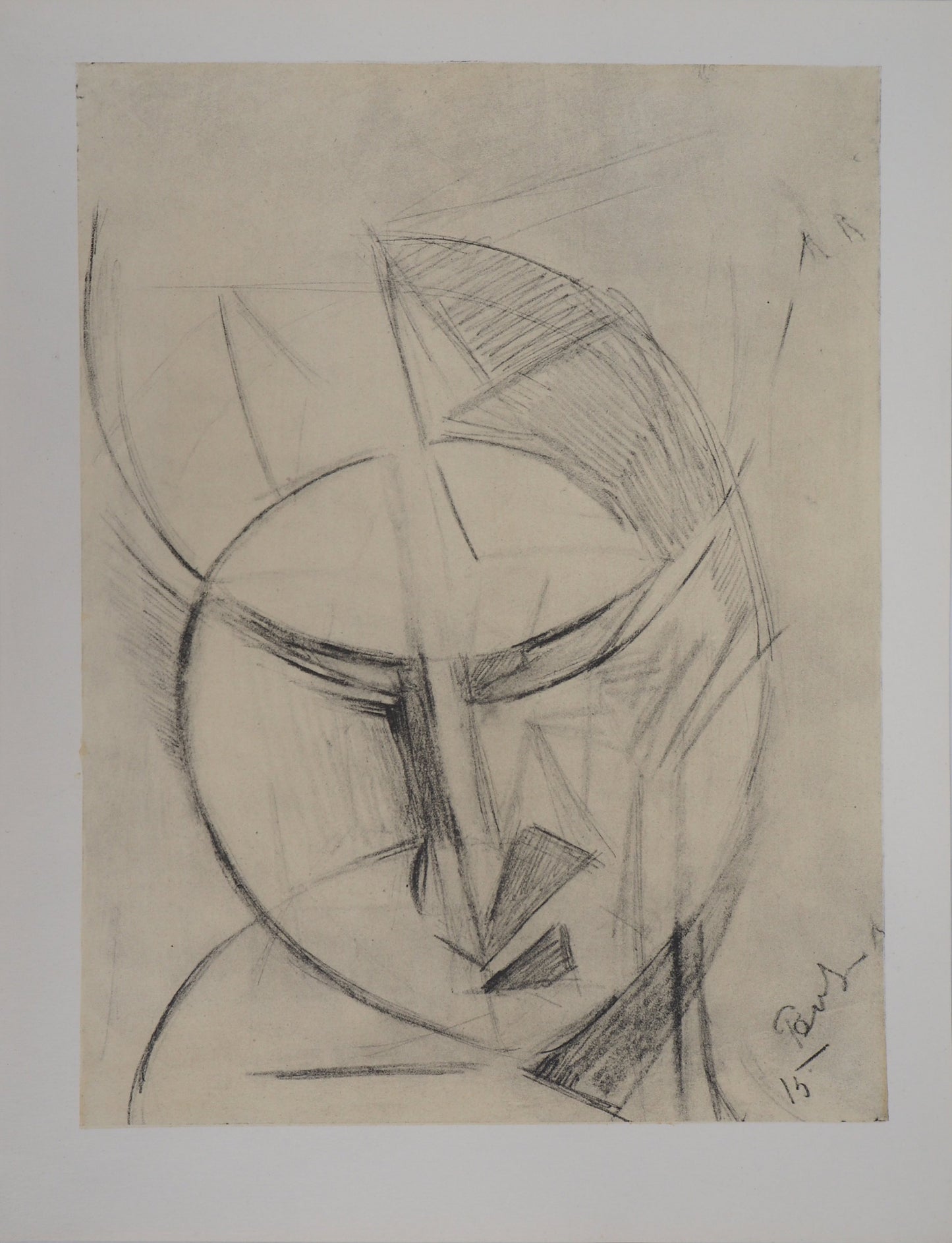 Antoine PEVSNER : Visage - Lithographie signée