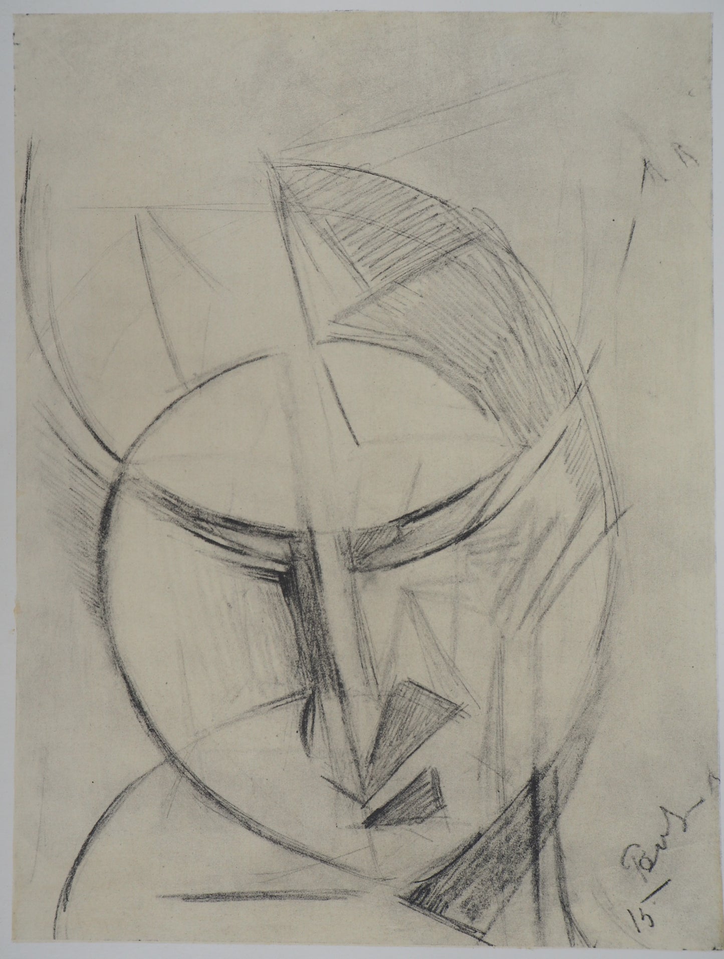 Antoine PEVSNER : Visage - Lithographie signée