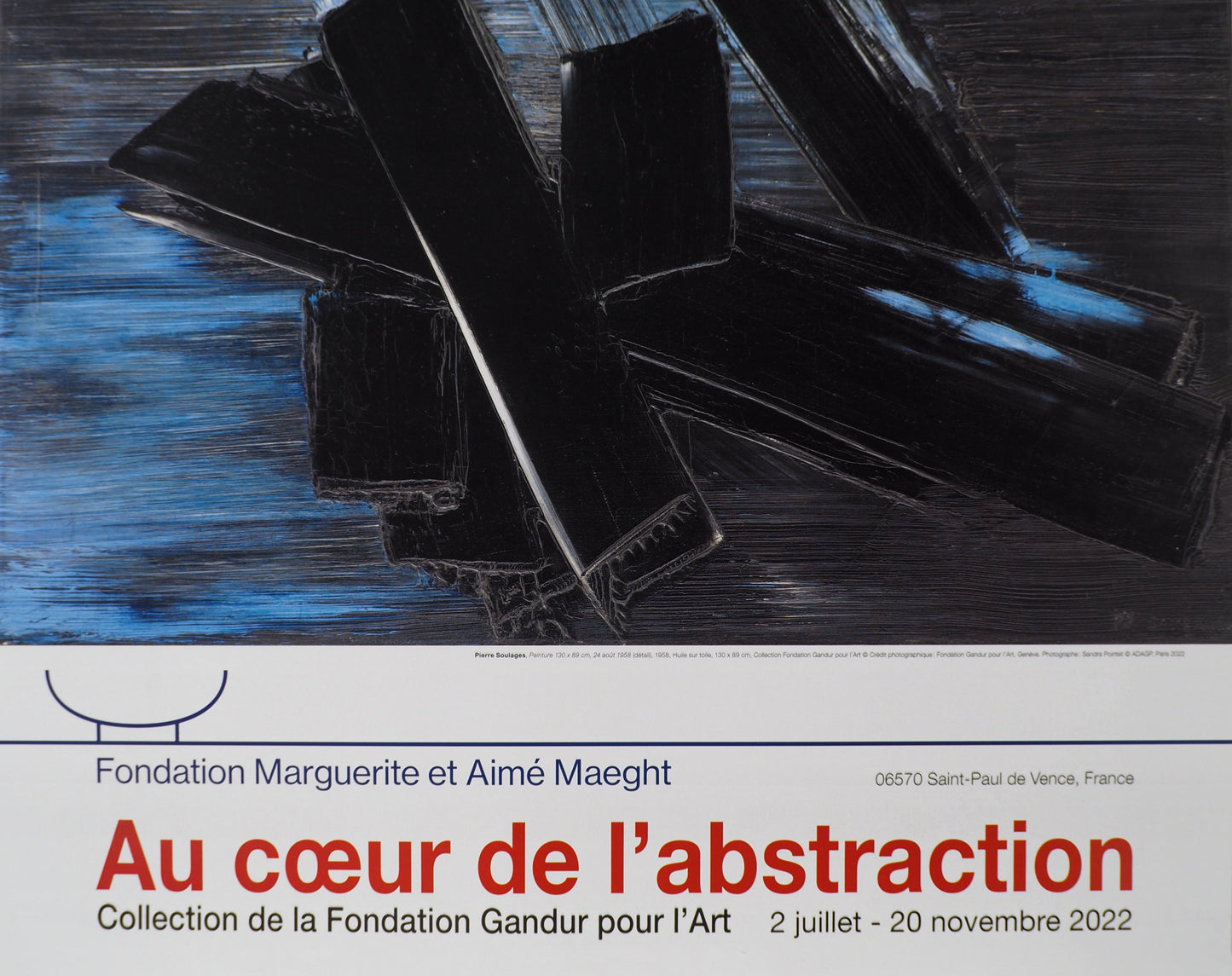 Pierre SOULAGES : Peinture 24 août 1958 - Affiche originale