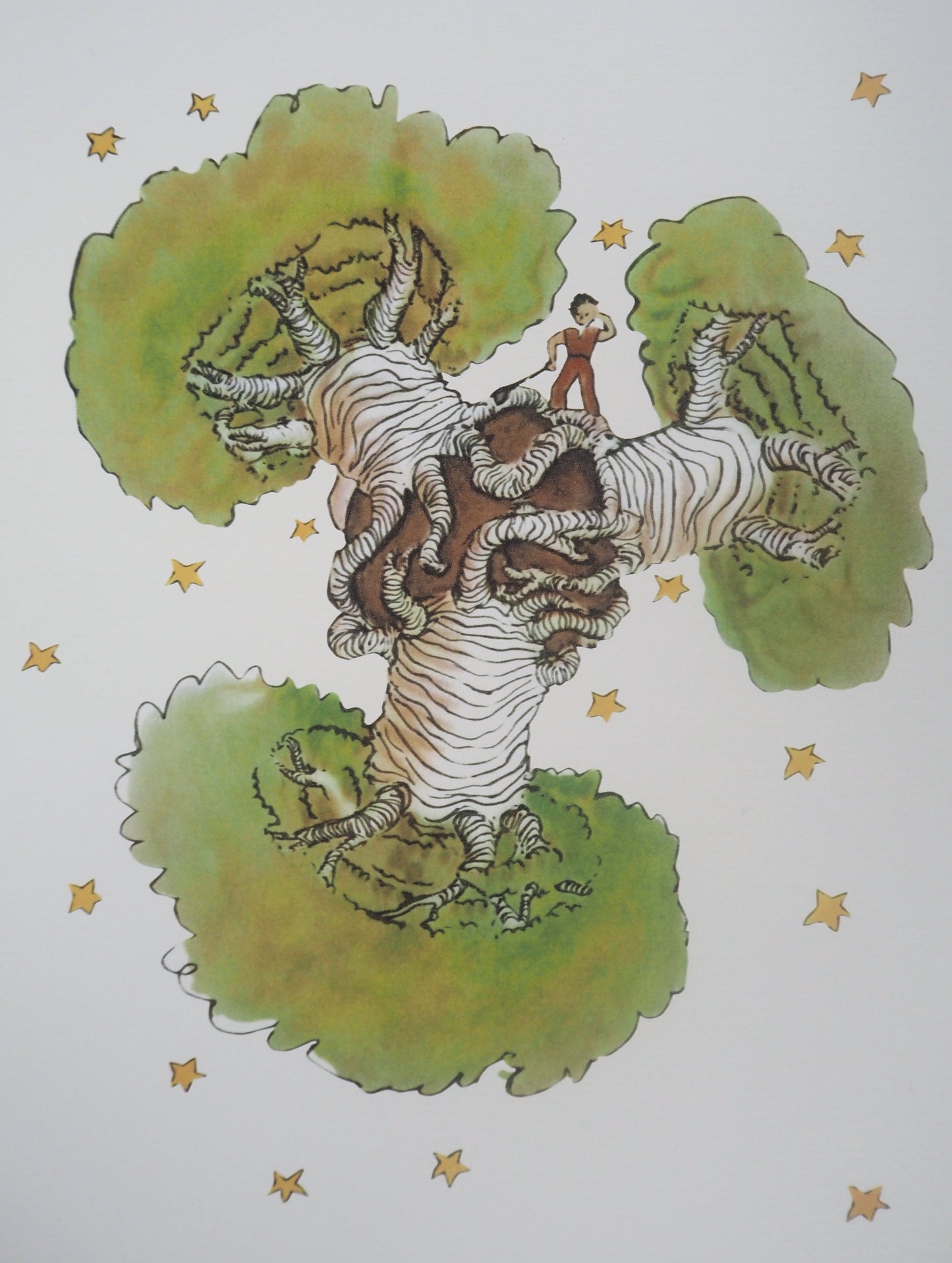 Antoine DE SAINT-EXUPERY: The Little Prince among the Baobabs - Lithograph