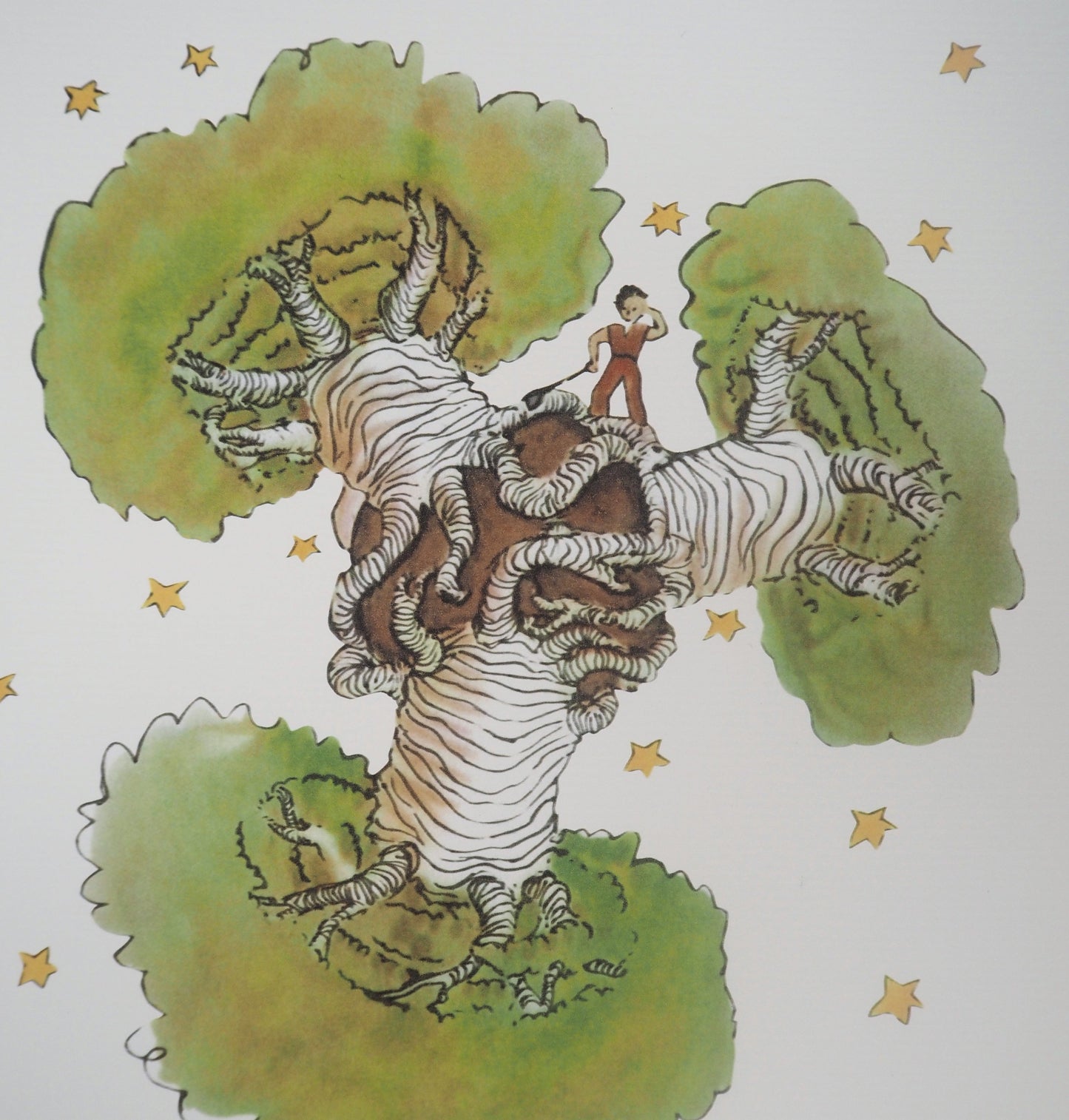 Antoine DE SAINT-EXUPERY: The Little Prince among the Baobabs - Lithograph
