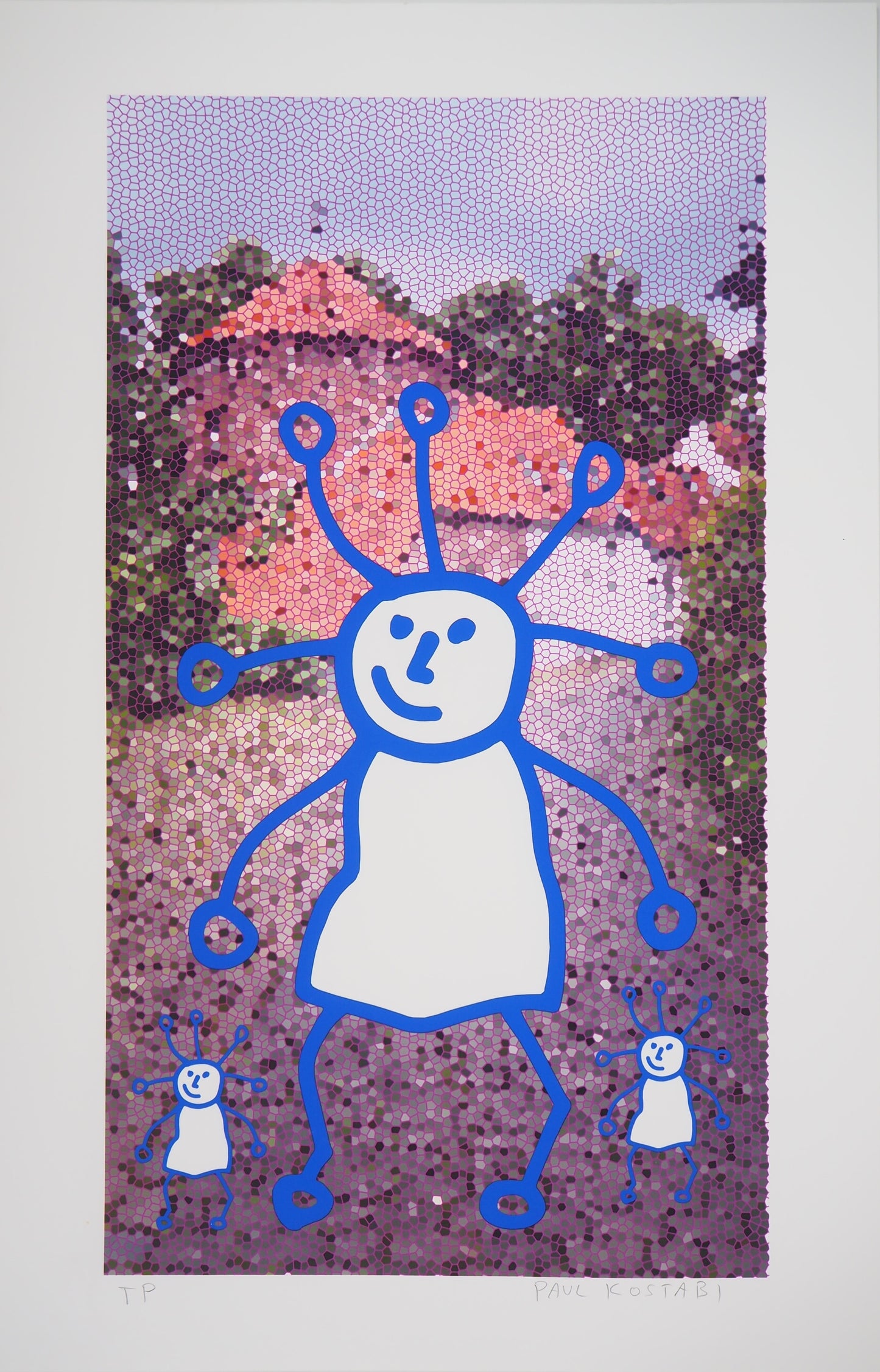 Paul KOSTABI : Mère et ses enfants - Giclée originale signée