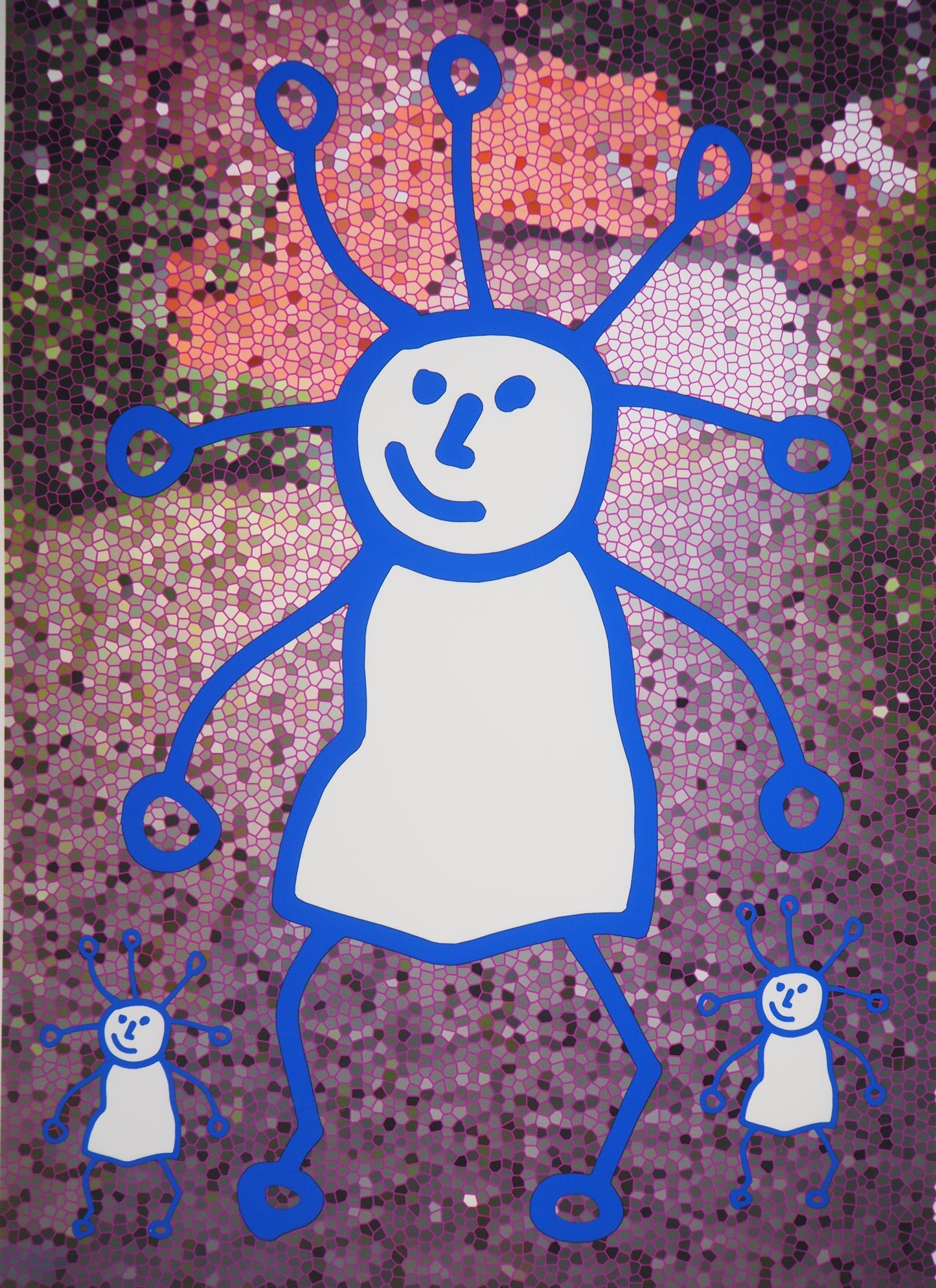 Paul KOSTABI : Mère et ses enfants - Giclée originale signée