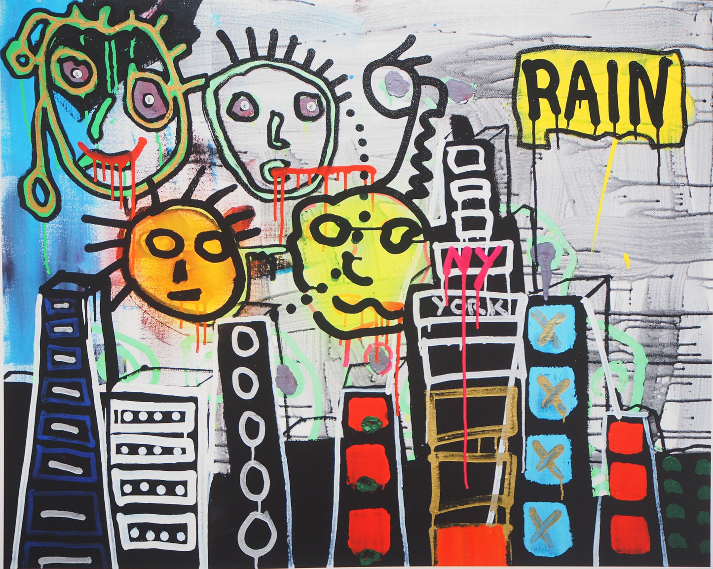 Paul KOSTABI : Portrait de famille à NY - Giclée originale signée