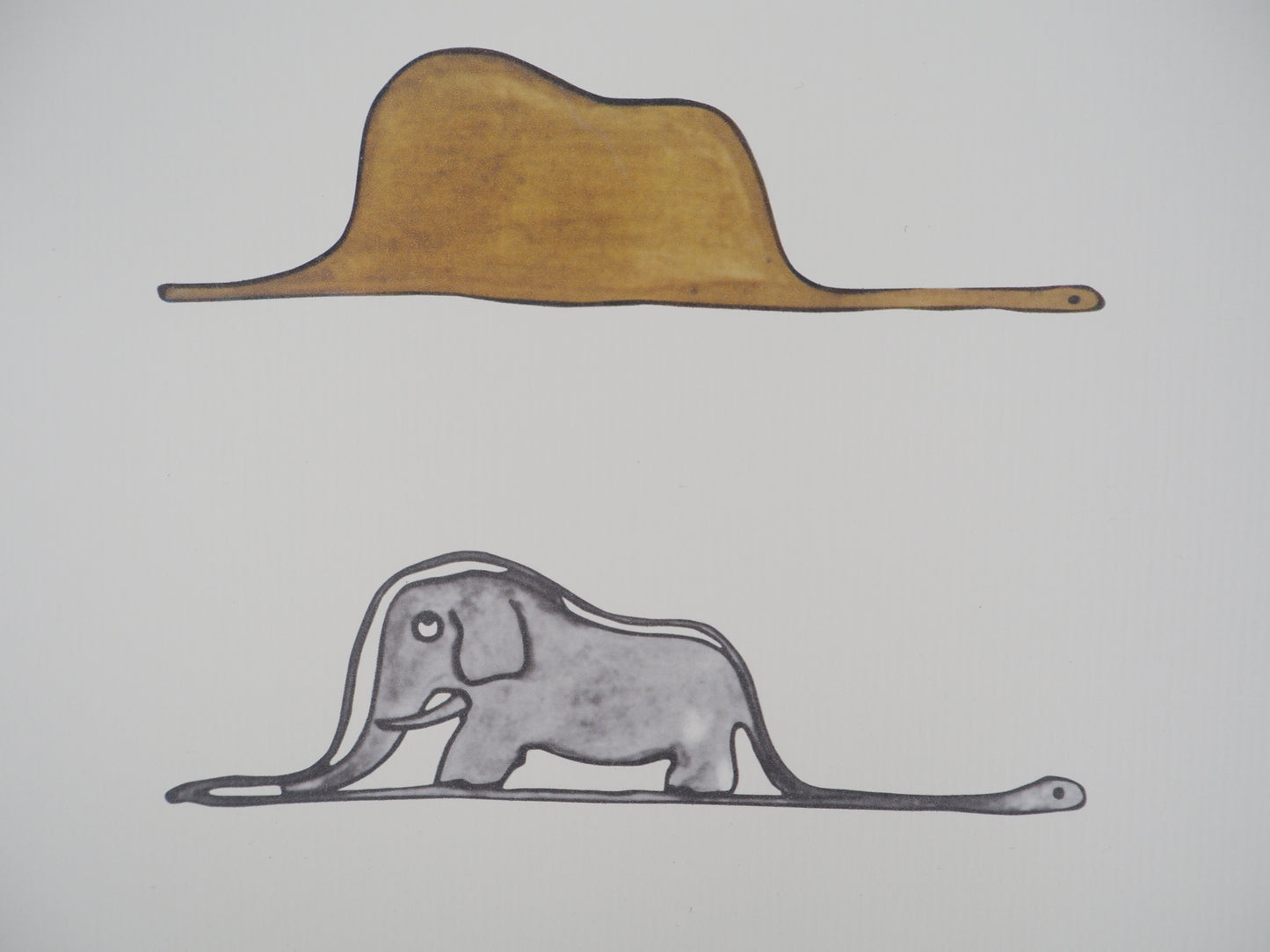 Antoine DE SAINT EXUPERY : Le Petit Prince, un éléphant dans un chapeau - Lithographie