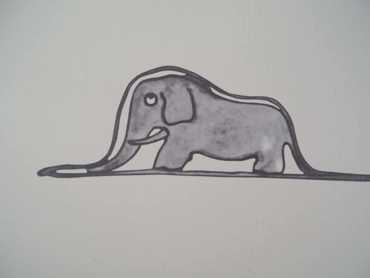 Antoine DE SAINT EXUPERY : Le Petit Prince, un éléphant dans un chapeau - Lithographie
