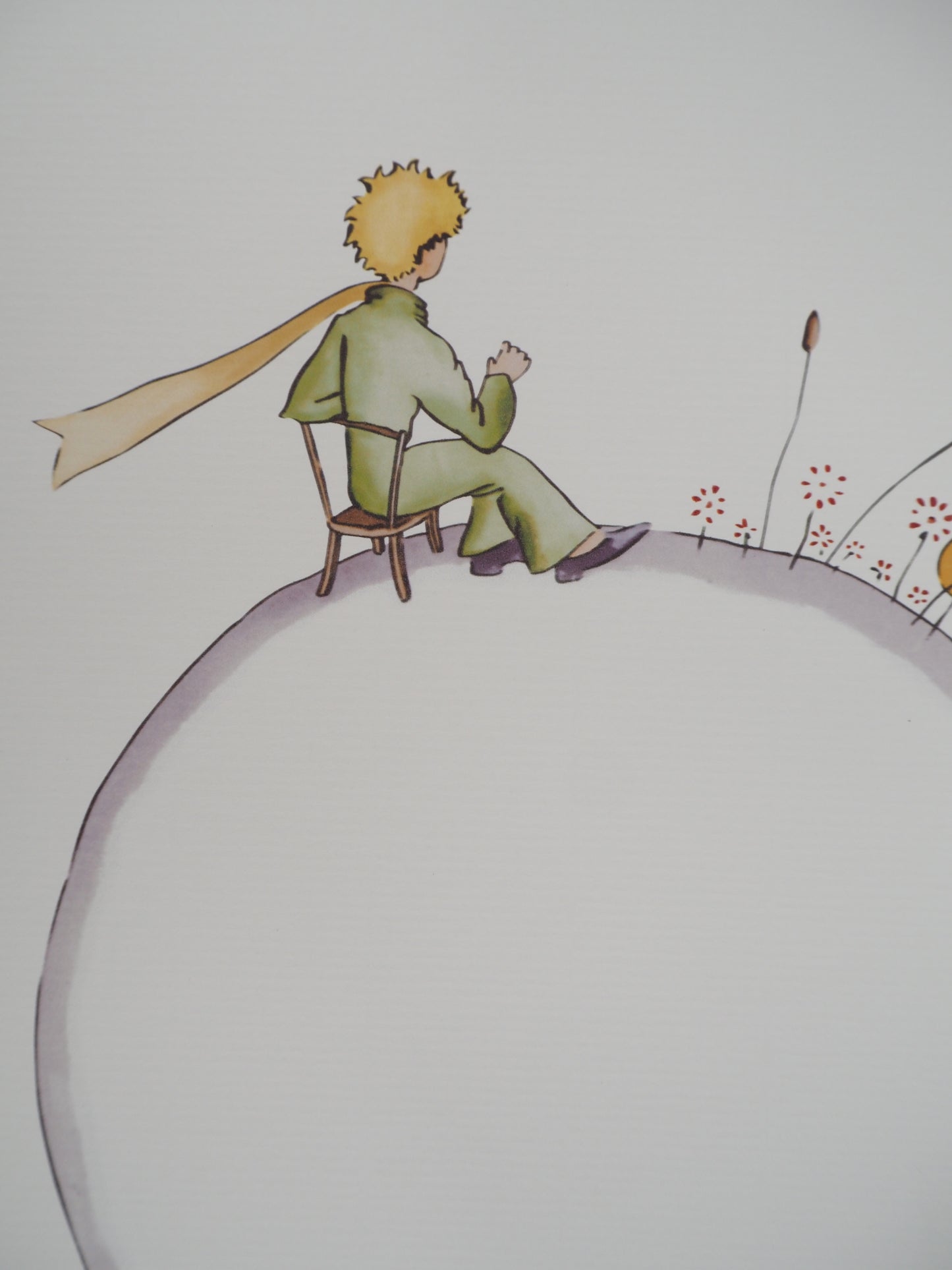 Antoine DE SAINT EXUPERY : Le Petit Prince sur la planète fleurie - Lithographie
