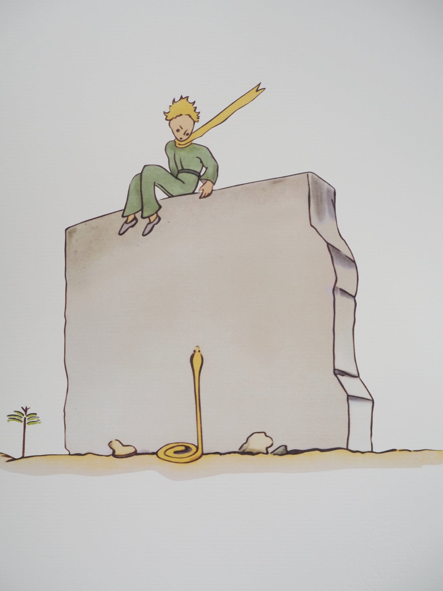 Antoine DE SAINT EXUPERY : Le Petit Prince et la tentation du serpent - Lithographie