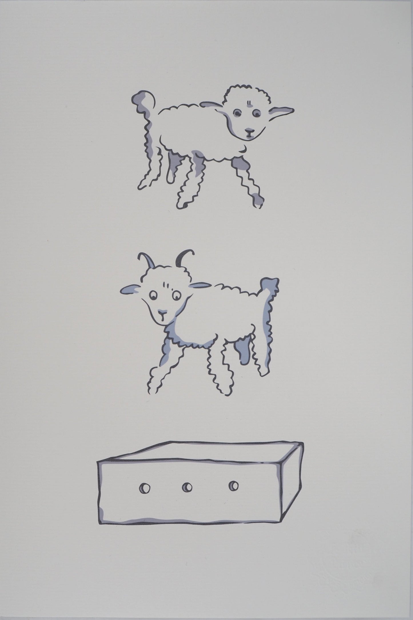 Antoine DE SAINT EXUPERY : Le Petit Prince et les moutons - Lithographie