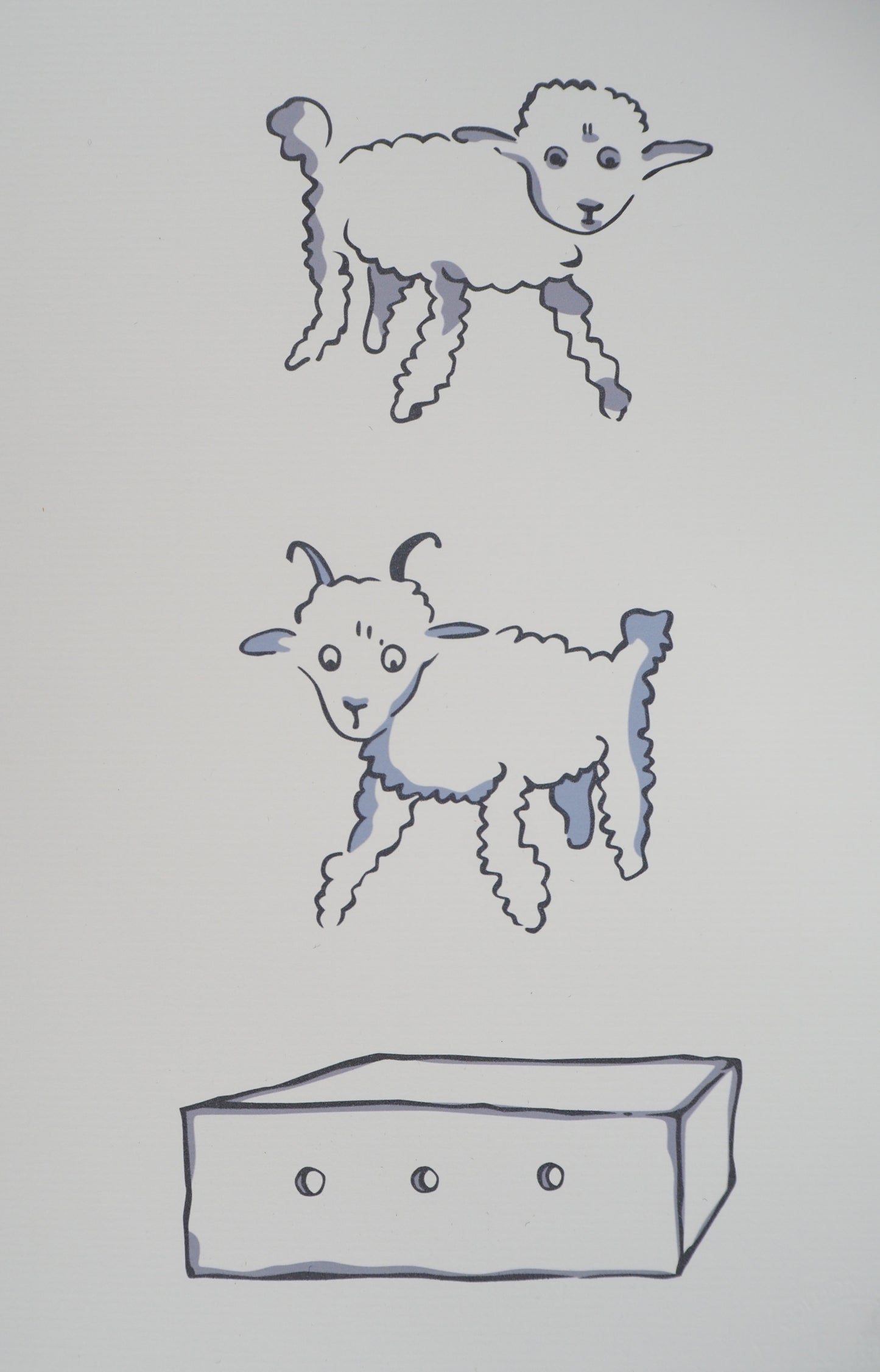 Antoine DE SAINT EXUPERY : Le Petit Prince et les moutons - Lithographie