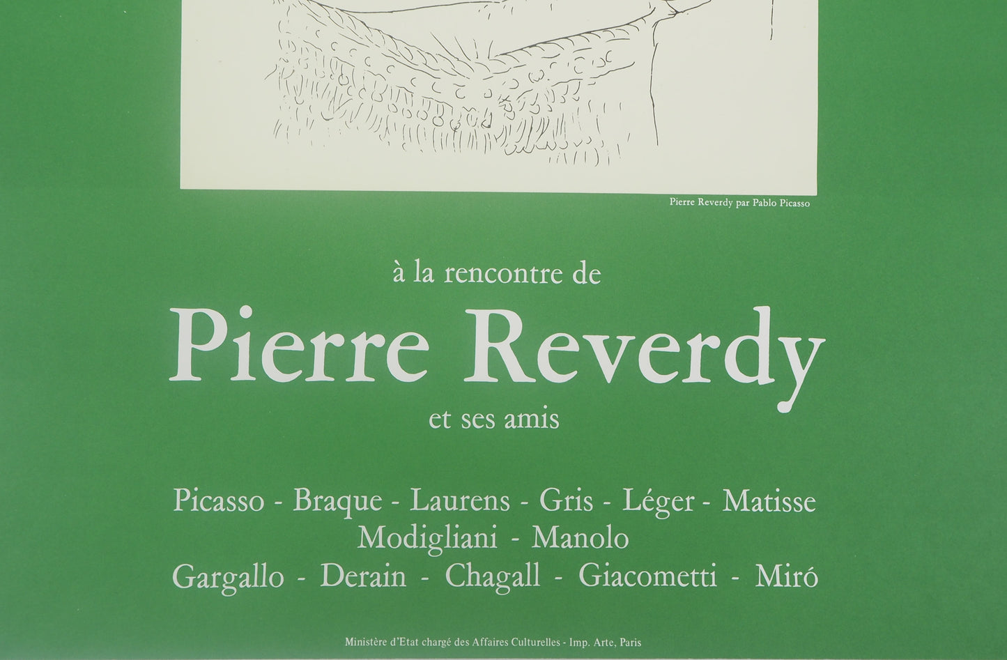 Pablo PICASSO : Portrait d'un lecteur, Pierre REVERDY - Affiche originale