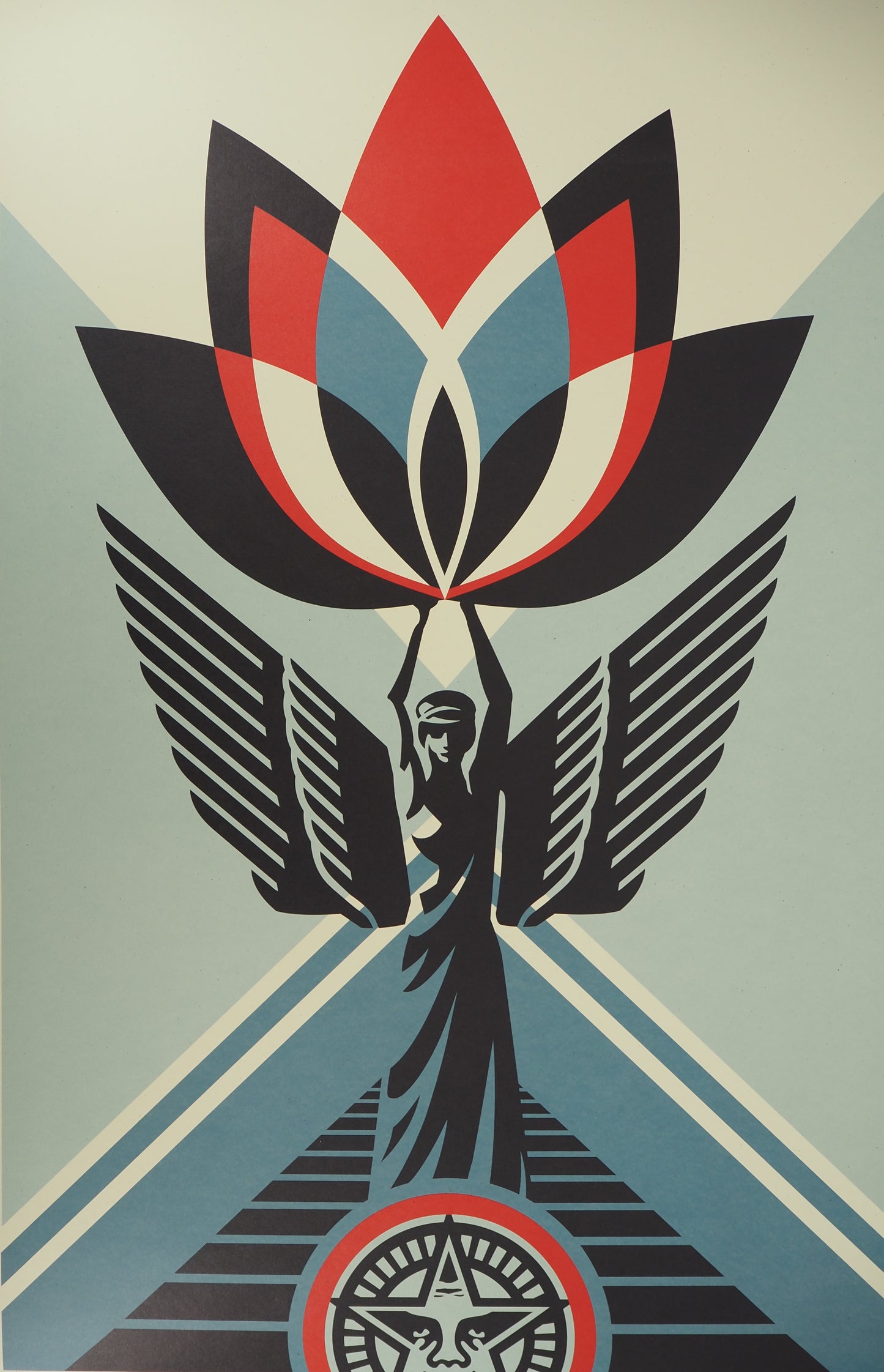 Shepard FAIREY (OBEY) : Lotus Angel - Lithographie originale signée
