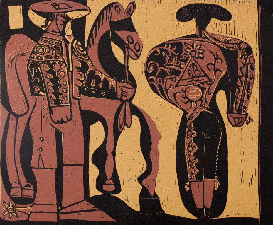Pablo PICASSO : Picador et Torero - Linogravure
