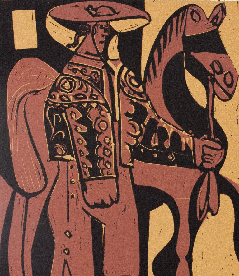 Pablo PICASSO : Picador et Torero - Linogravure