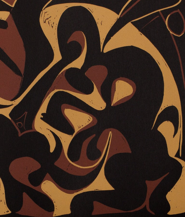 Pablo PICASSO : Pique en Noir - Linogravure