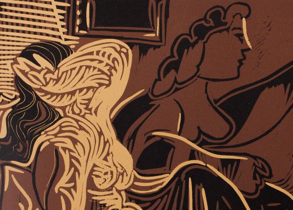 Pablo PICASSO : Deux femmes à la fenêtre - Linogravure