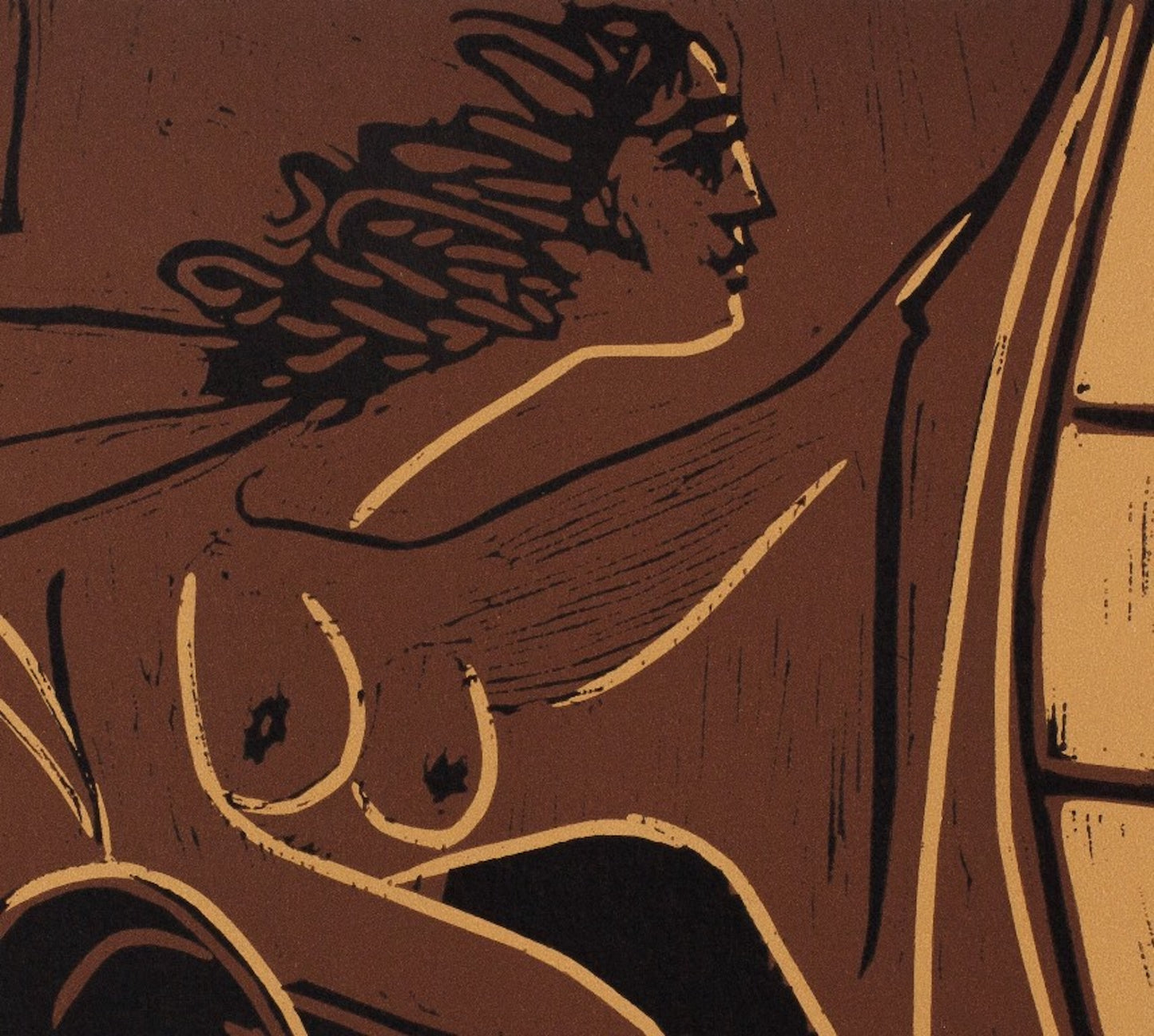 Pablo PICASSO : Femme à la fenêtre - Linogravure