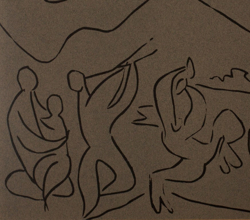 Pablo PICASSO : Bacchanale, la danse des Faunes - Linogravure
