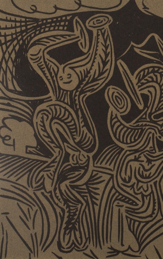 Pablo PICASSO : Danseurs et musiciens - Linogravure
