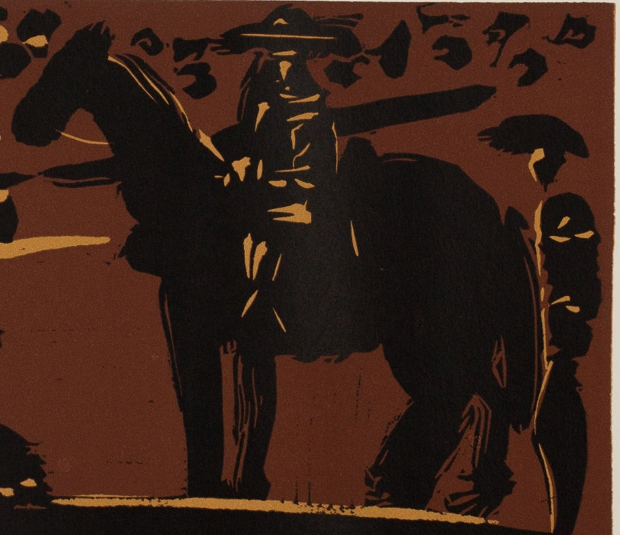 Pablo PICASSO : Picador entrant dans l'arène - Linogravure
