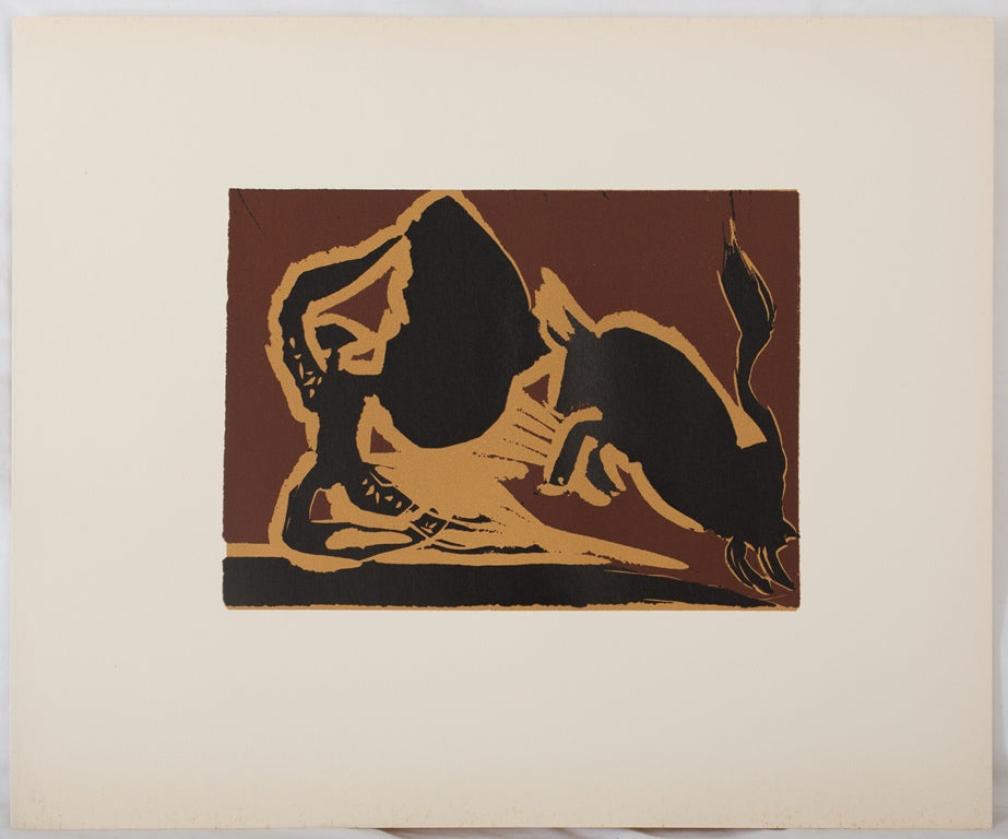 Pablo PICASSO : Corrida, la passe - Linogravure