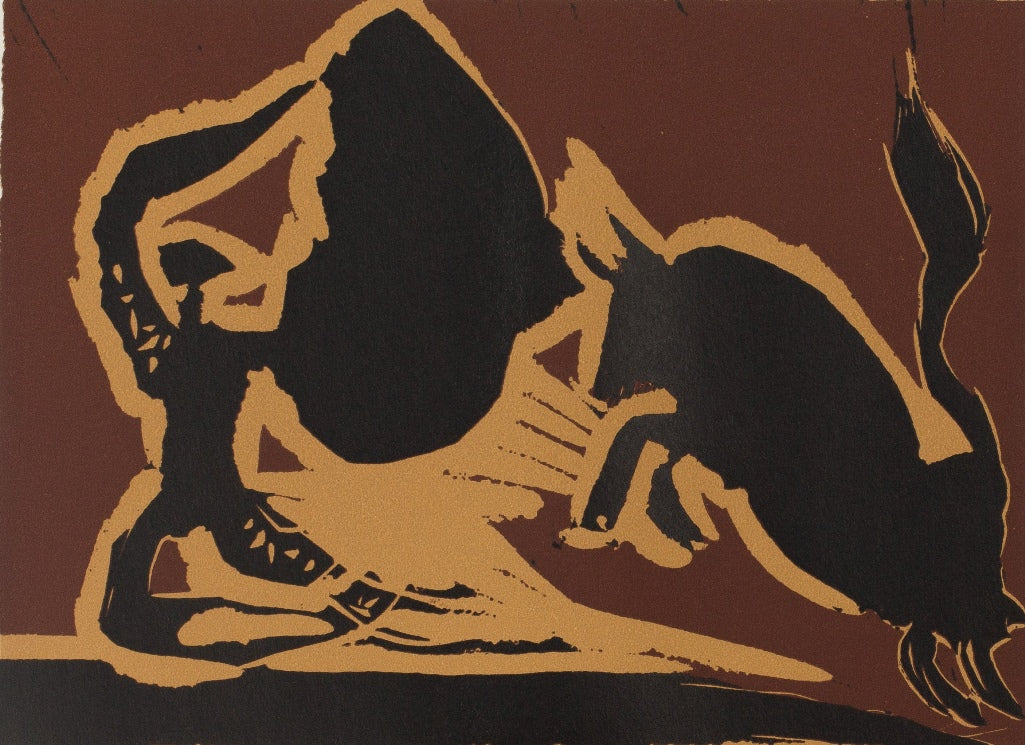 Pablo PICASSO : Corrida, la passe - Linogravure