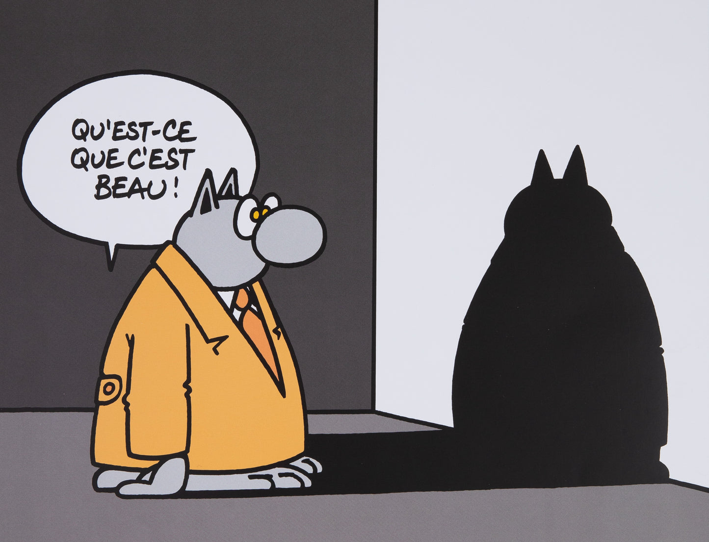 Philippe GELUCK : Le chat visite le Musée Soulages - Affiche originale