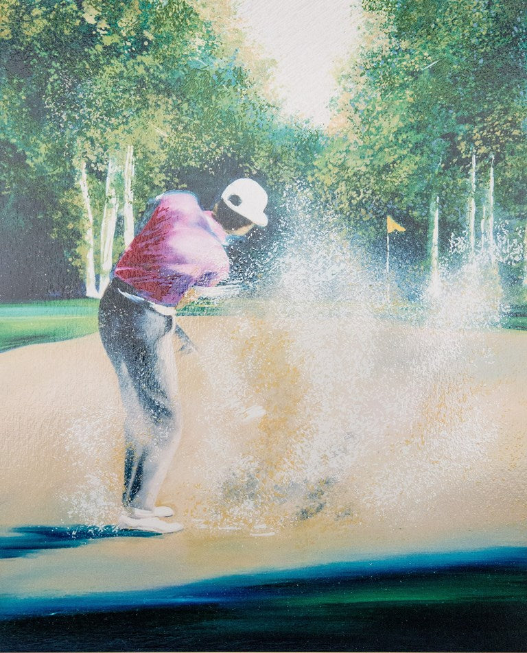 Victor SPAHN : Golfeur en action - Sérigraphie originale signée
