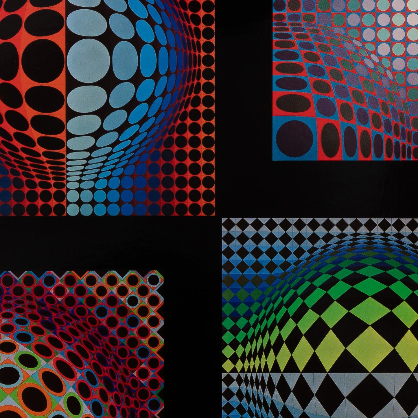 Victor VASARELY : VEGA NOIR WA23 OND - Héliogravure