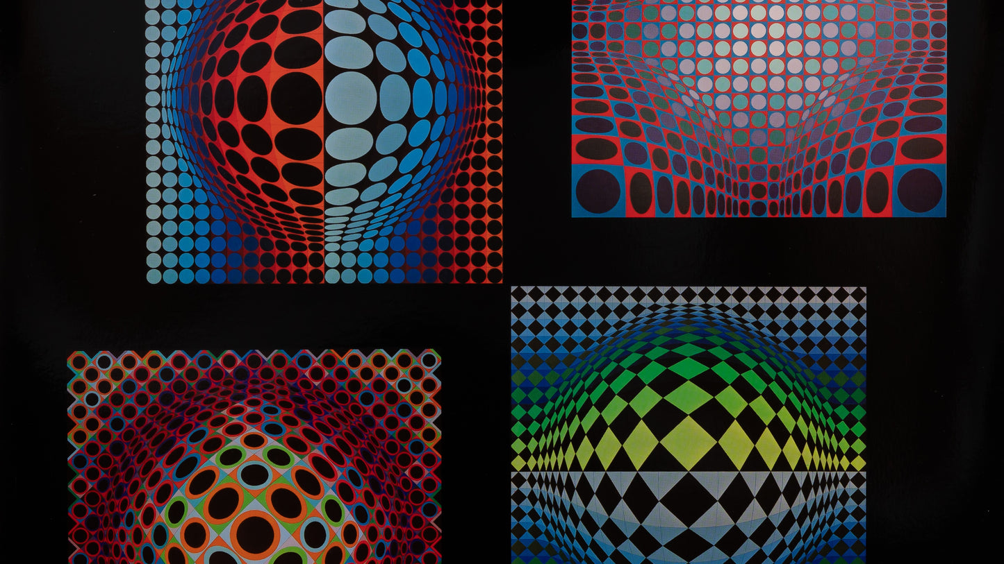 Victor VASARELY : VEGA NOIR WA23 OND - Héliogravure