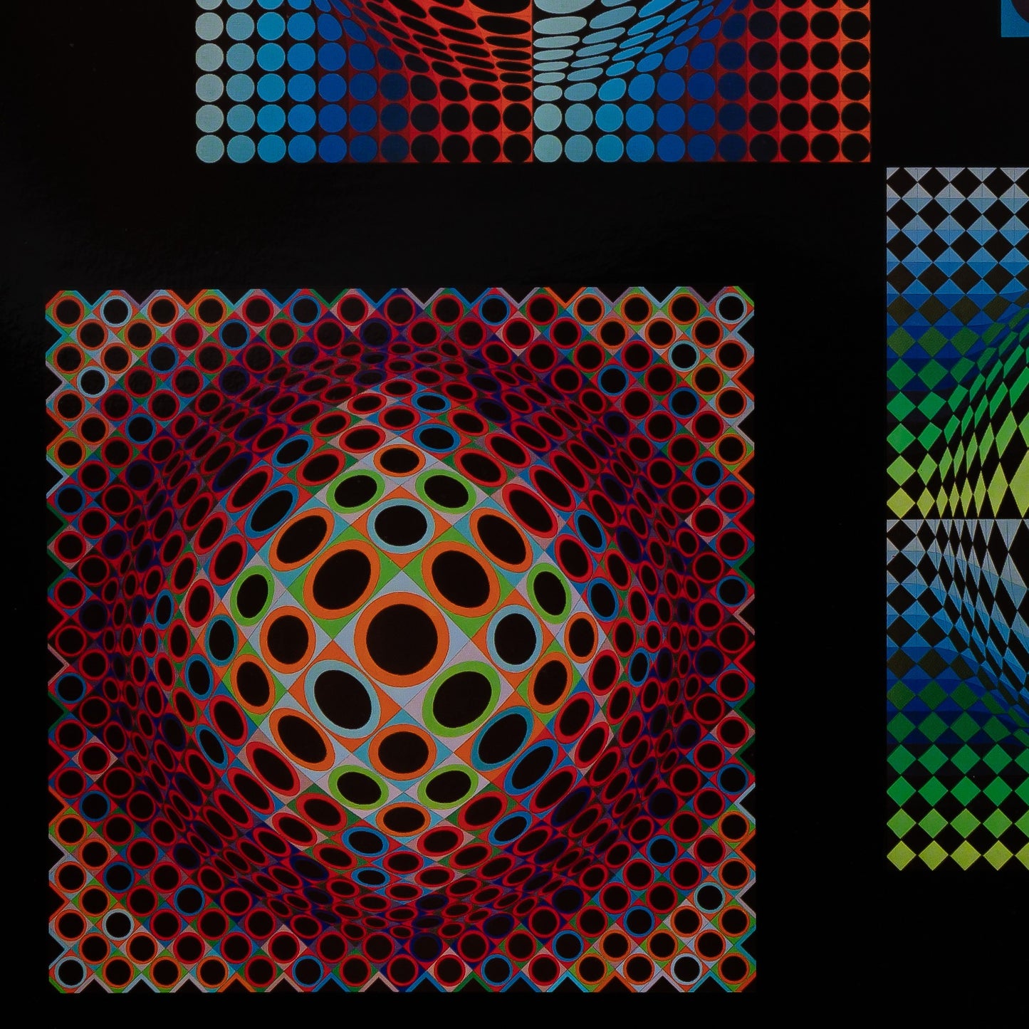 Victor VASARELY : VEGA NOIR WA23 OND - Héliogravure