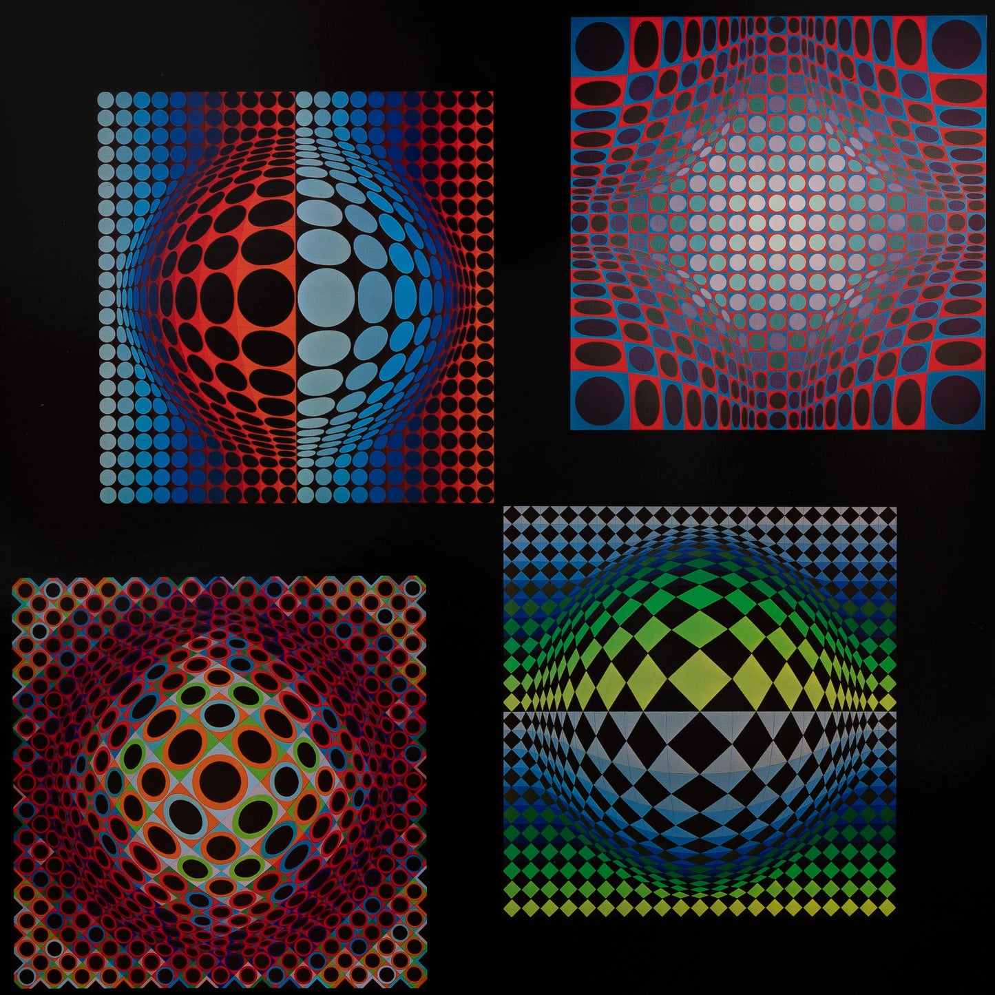 Victor VASARELY : VEGA NOIR WA23 OND - Héliogravure