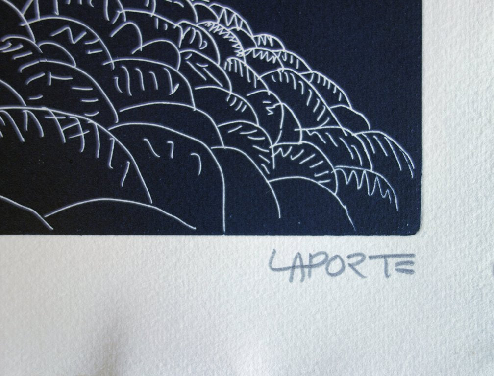 Nicole LAPORTE : Le Cycliste des rêves - Gravure originale signée