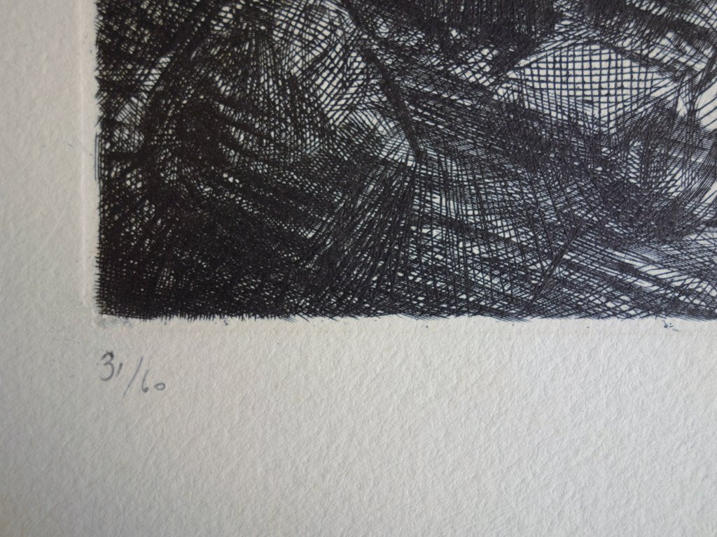 Henry William SINGER : Alpilles - Gravure originale signée