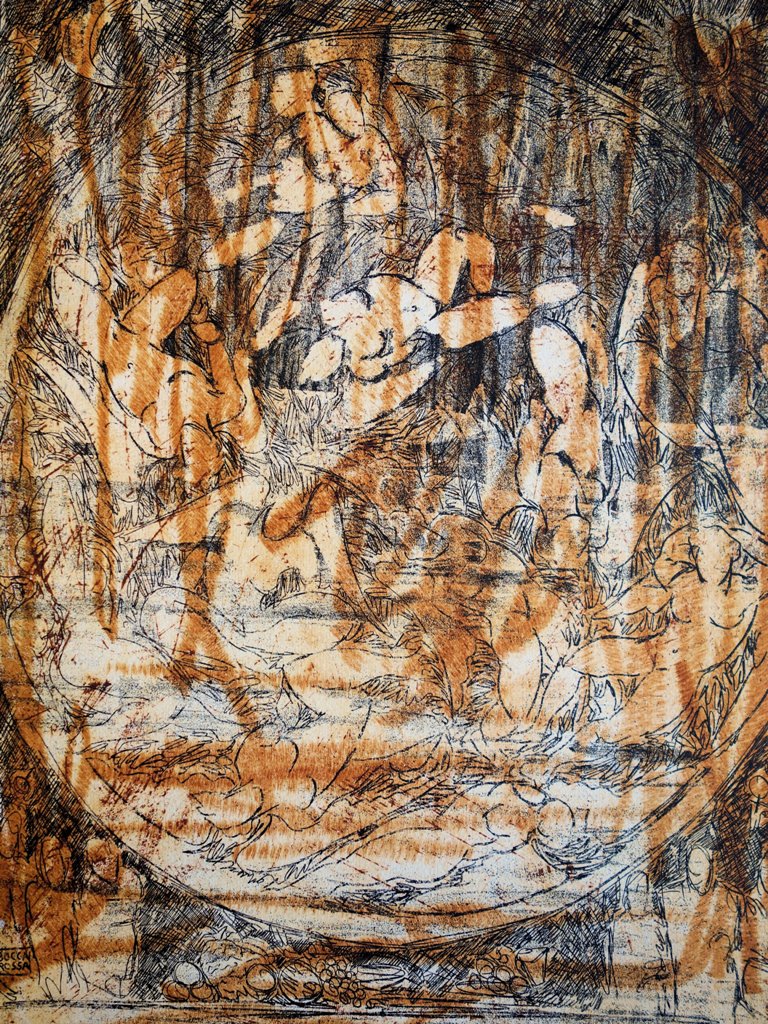Patrick BOCCA ROSSA : Corps alanguis - Gravure originale signée