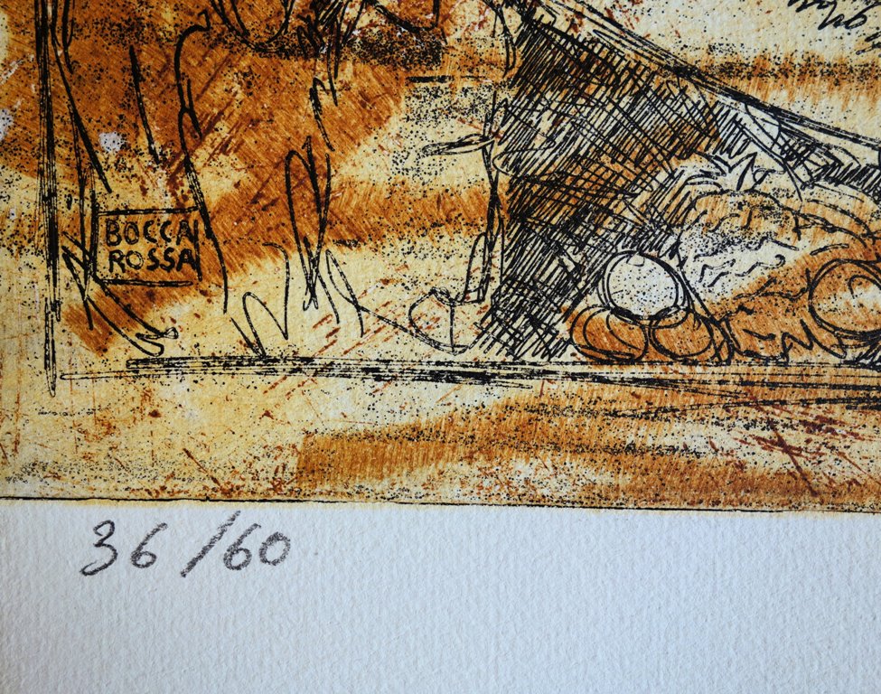 Patrick BOCCA ROSSA : Corps alanguis - Gravure originale signée