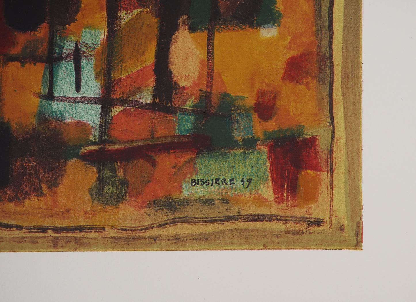 Roger BISSIERE : Composition abstraite - Lithographie signée