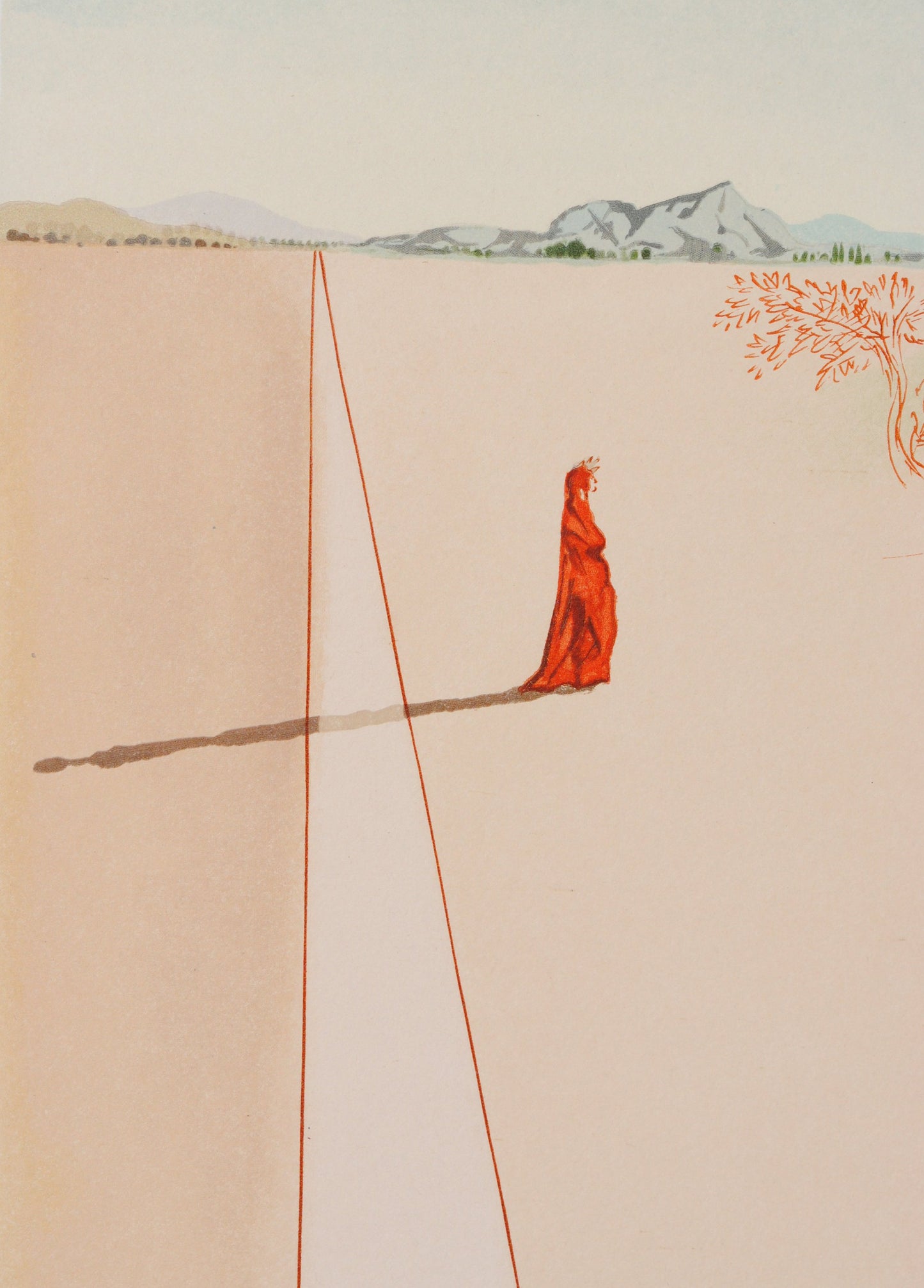 Salvador DALI : Départ pour un grand voyage - Bois gravé original signé