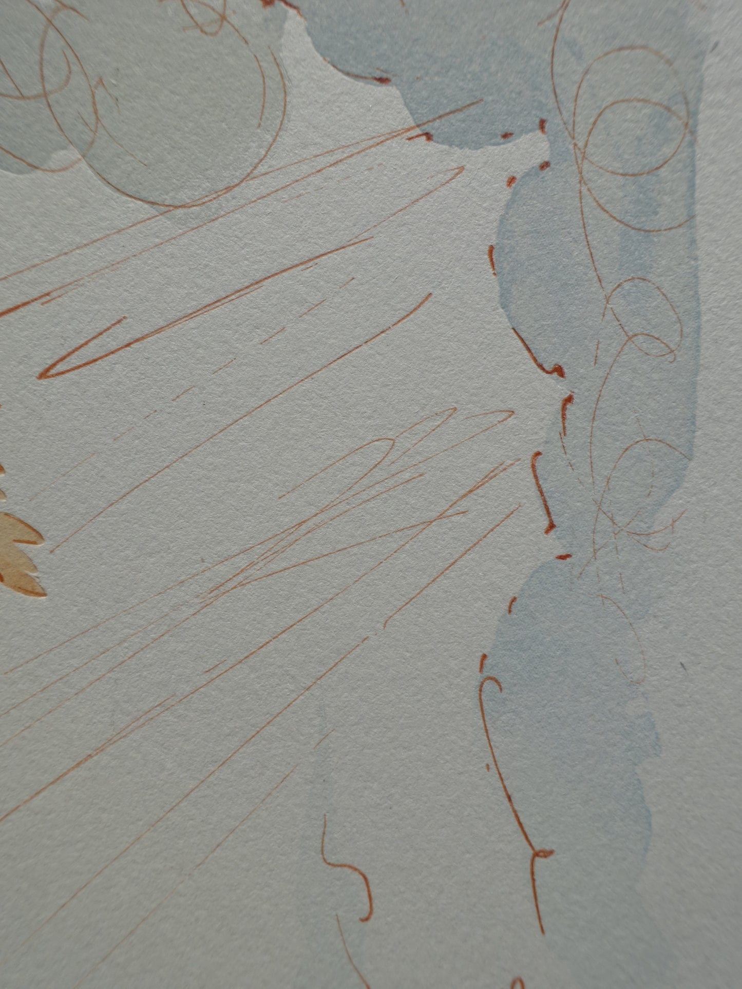 Salvador DALI : Virgile réconforte Dante - Bois gravé original