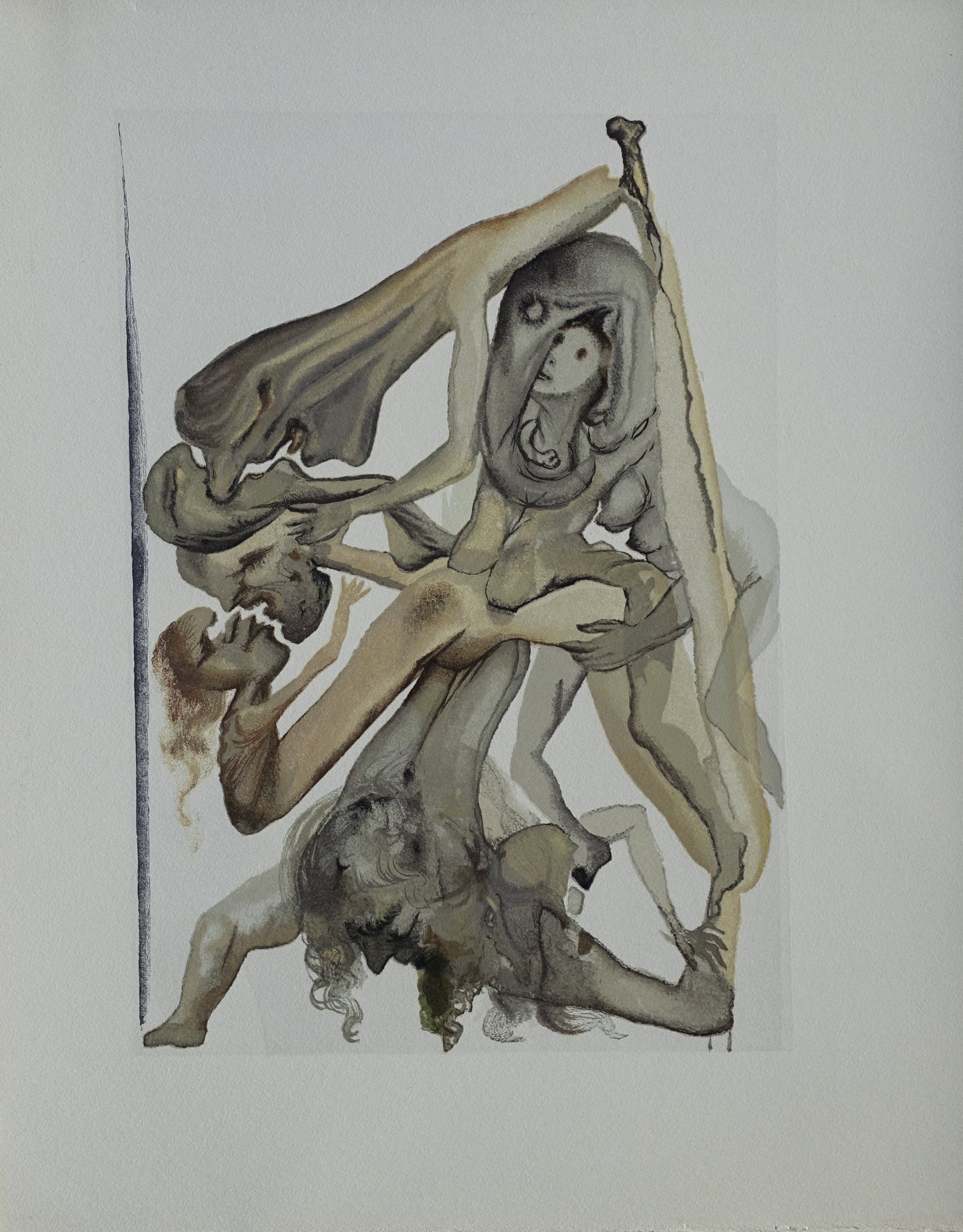 Salvador DALI : Les Limbes - Bois gravé original