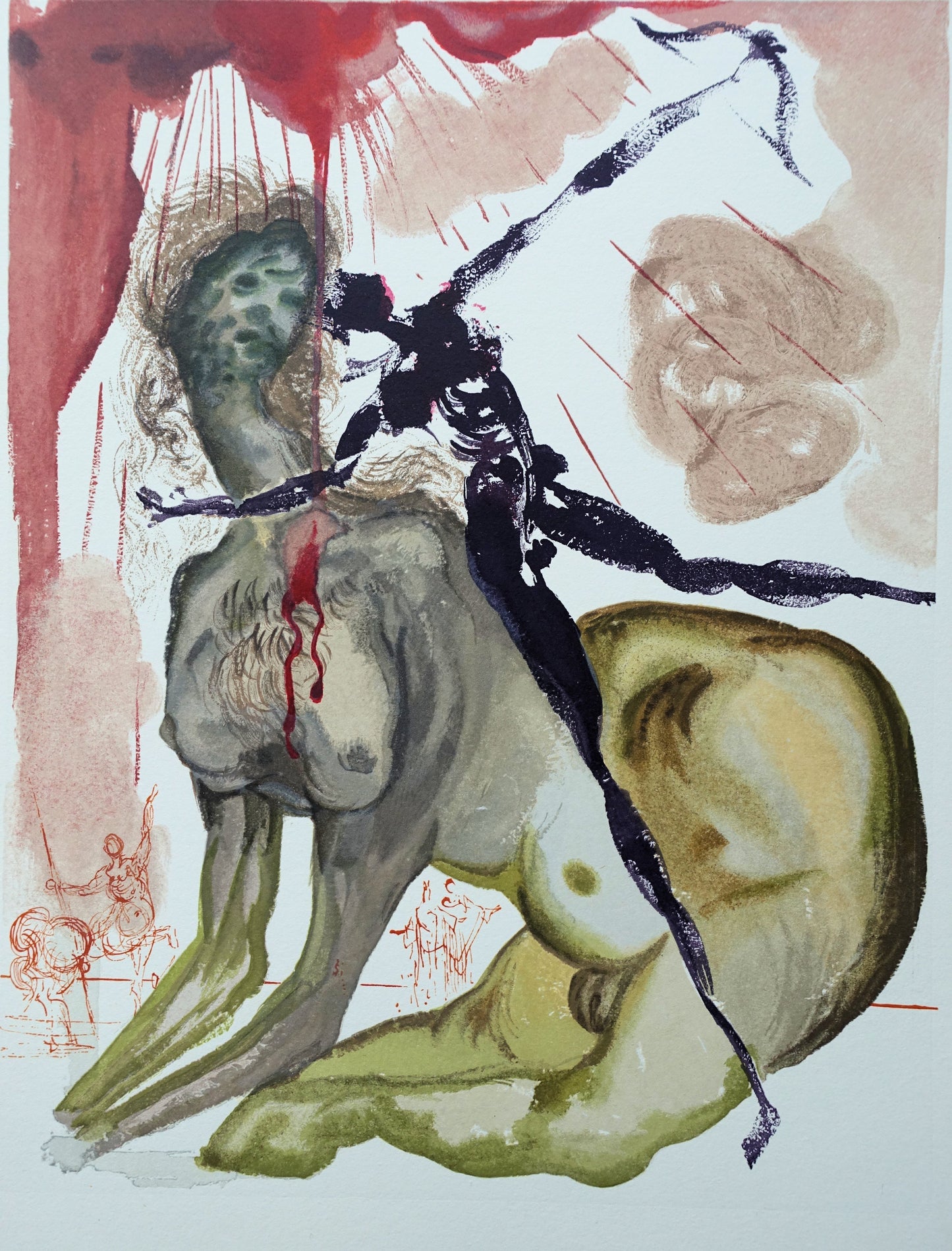 Salvador DALI : Le Minotaure - Bois gravé original