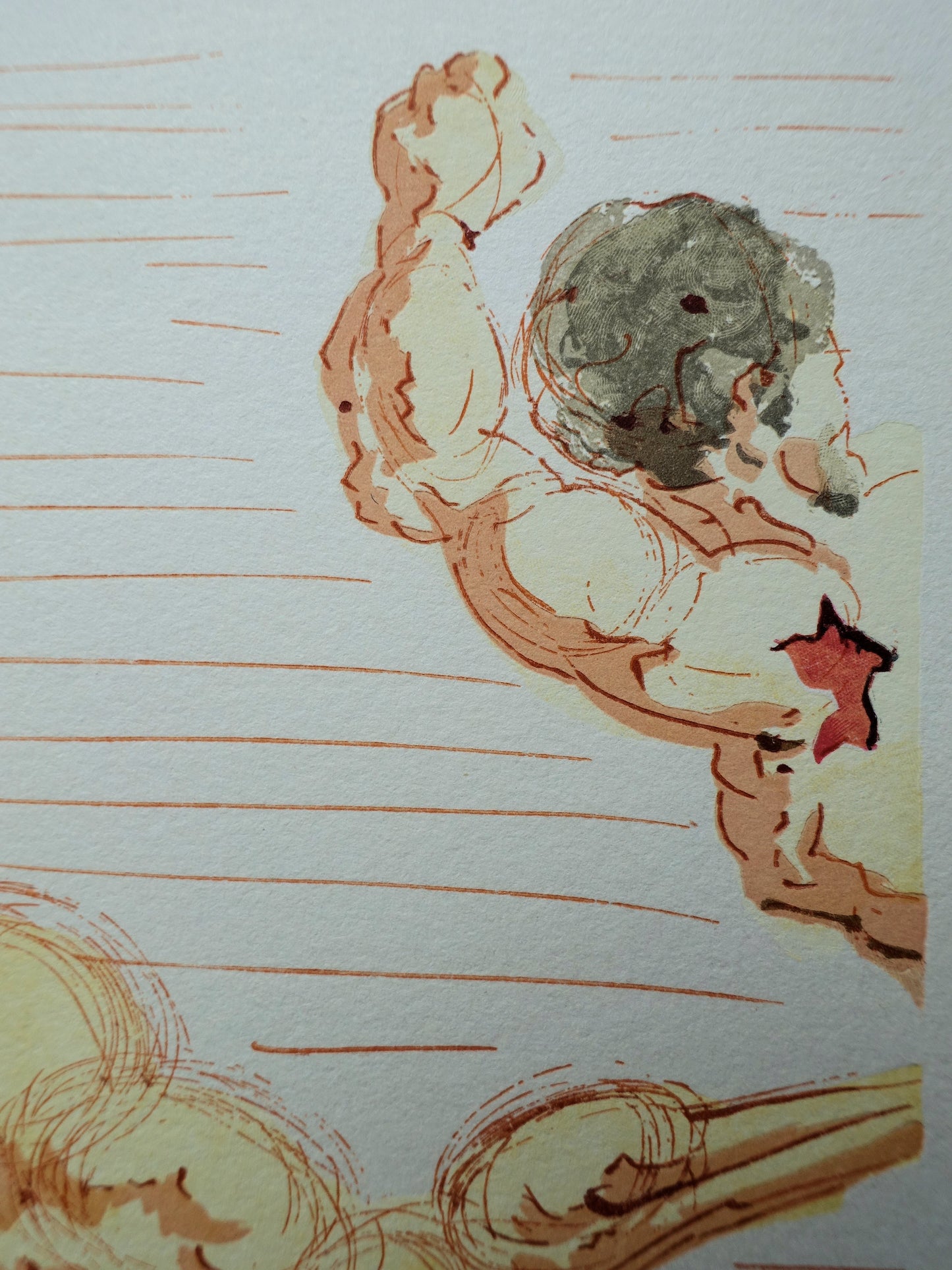 Salvador DALI : Les margelles de Phlégéthon - Bois gravé original
