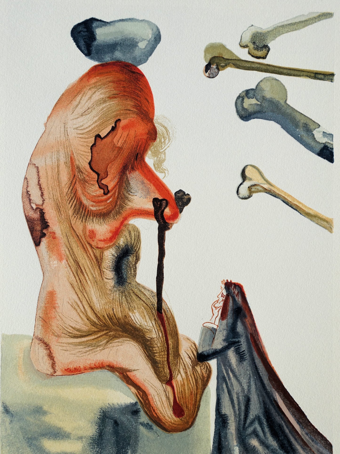 Salvador DALI : Les Trompeurs - Bois gravé original