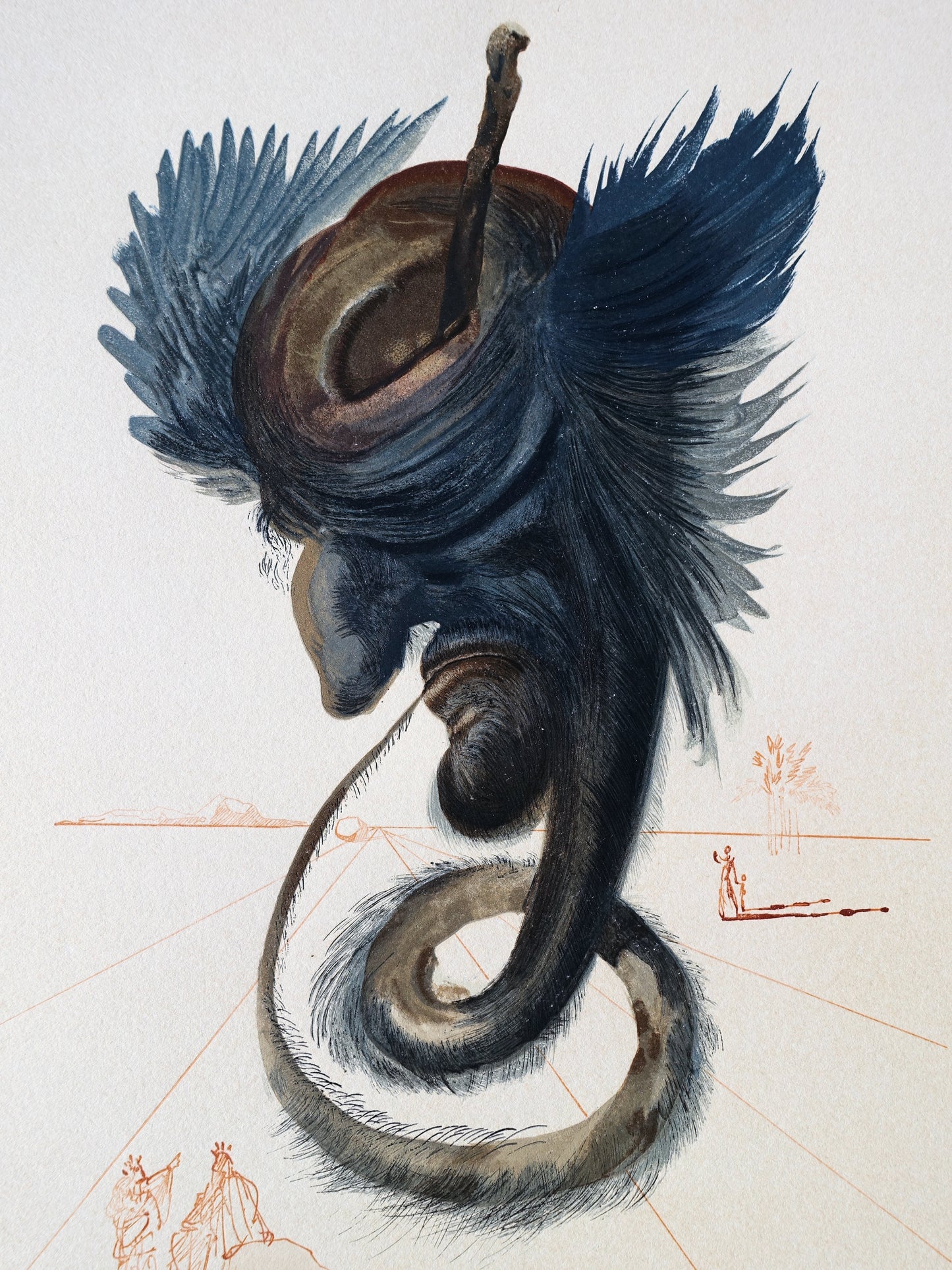 Salvador DALI : Devins et Sorciers - Bois gravé original
